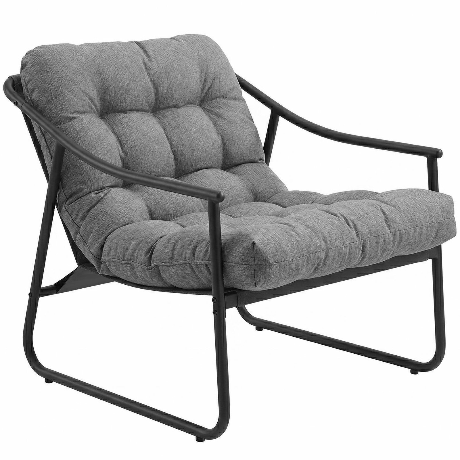 Trädgårdsloungestol – mörkgrå, avtagbar dyna, 120 kg kapacitet | Hem & Hobby | Pryloteket