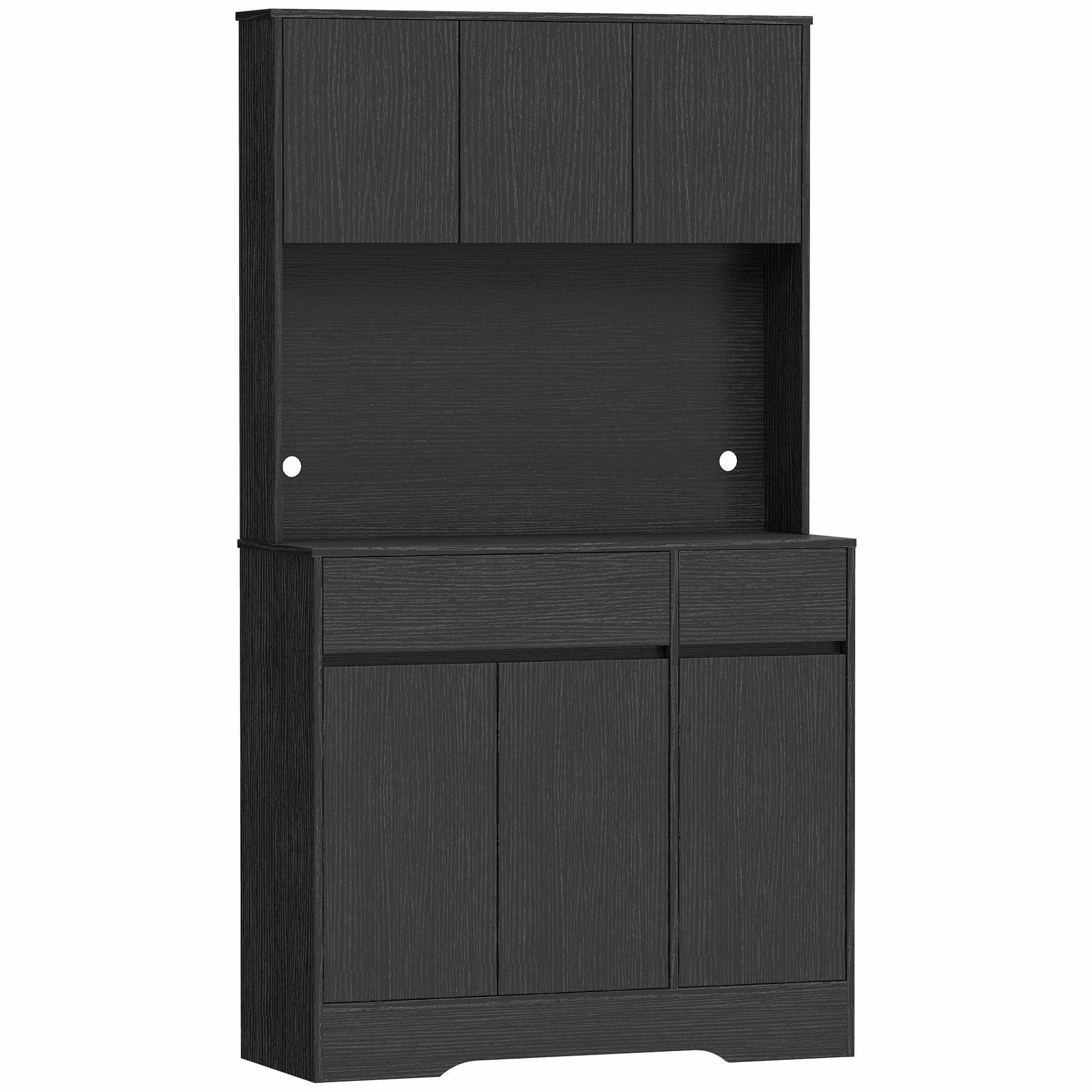 Sort køkkenbuffetskab med justerbare hylder