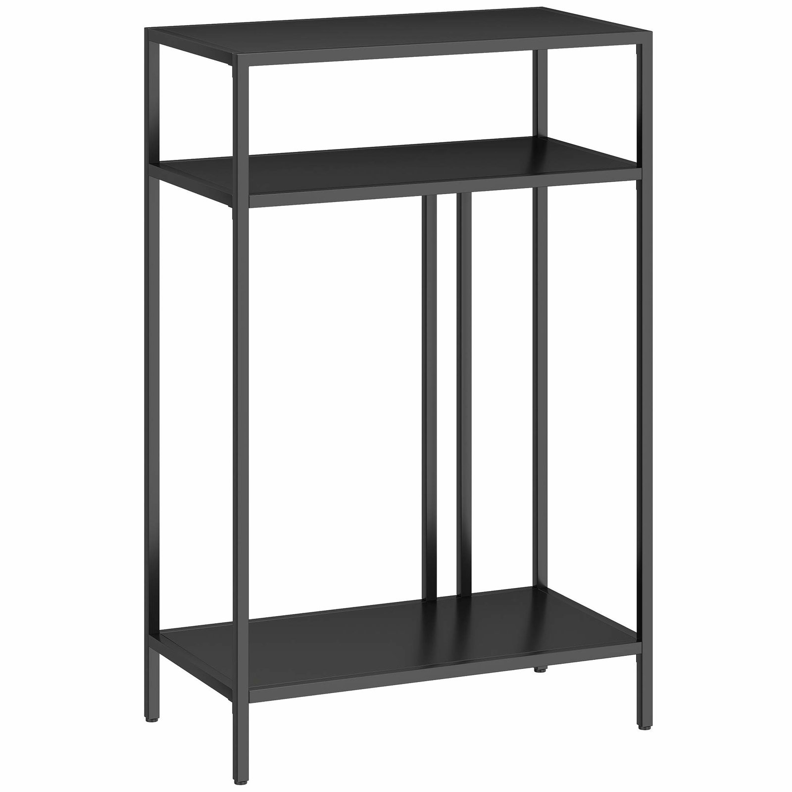 Smalt konsolbord – metallhyllor med 3 våningar, svart 55 cm | Hem & Hobby | Pryloteket