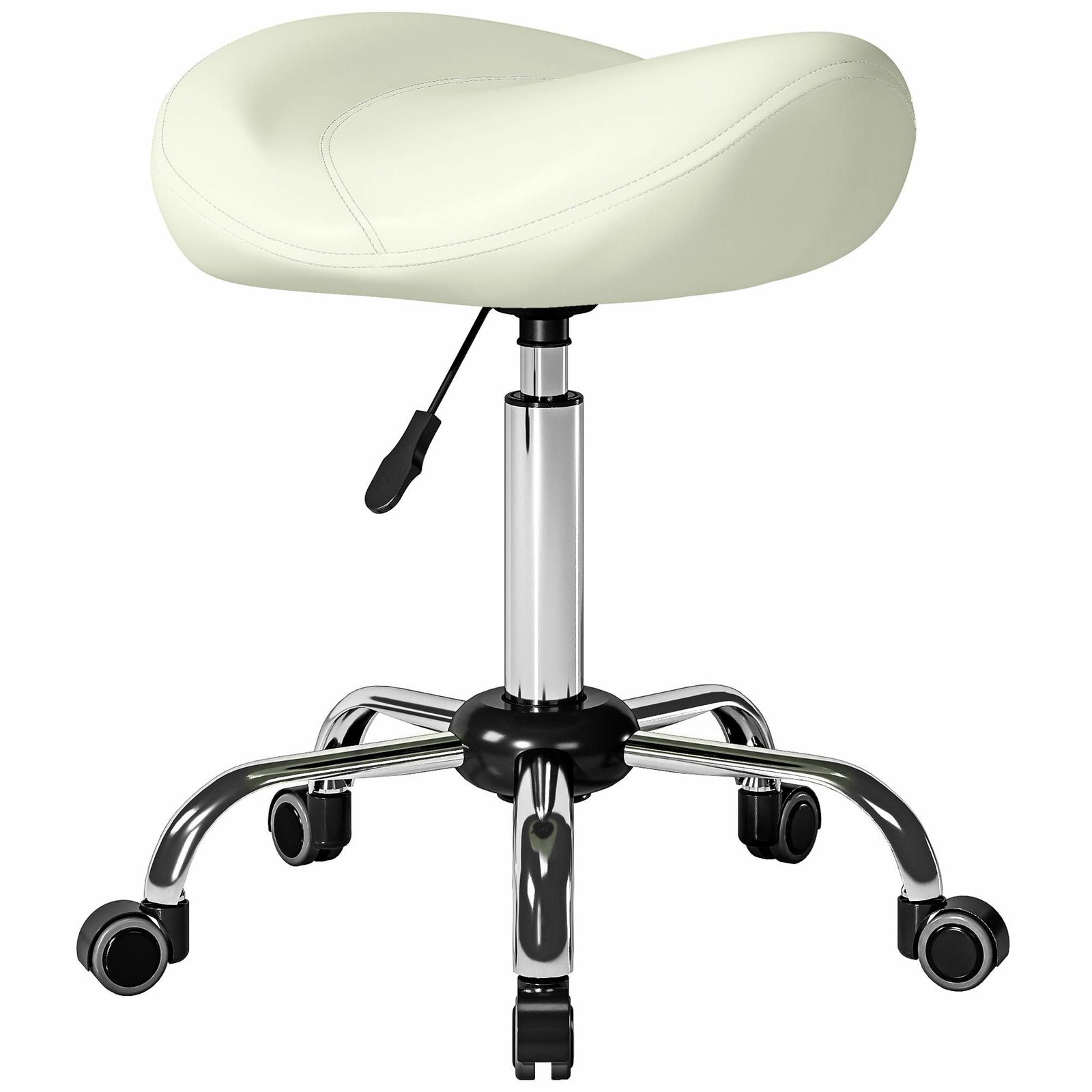 Justerbar sadelskammel – Cremefarvet PU-læder, ergonomisk design