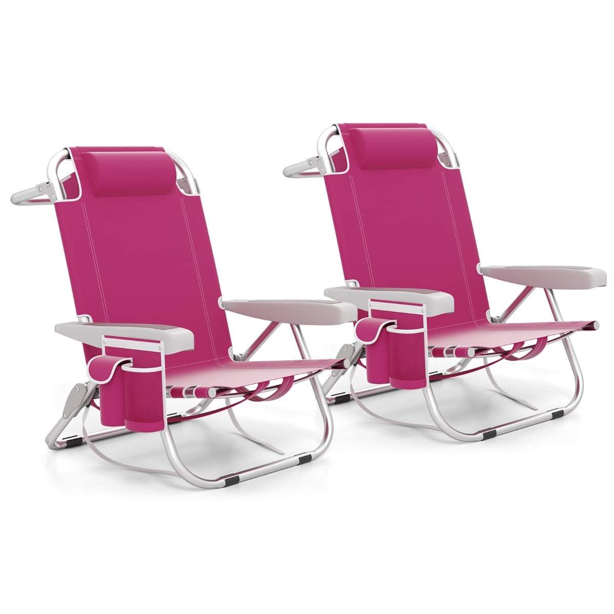 Hopfällbara strandstolar – Justerbara, Bärbara, Rosa | Hem & Hobby | Pryloteket