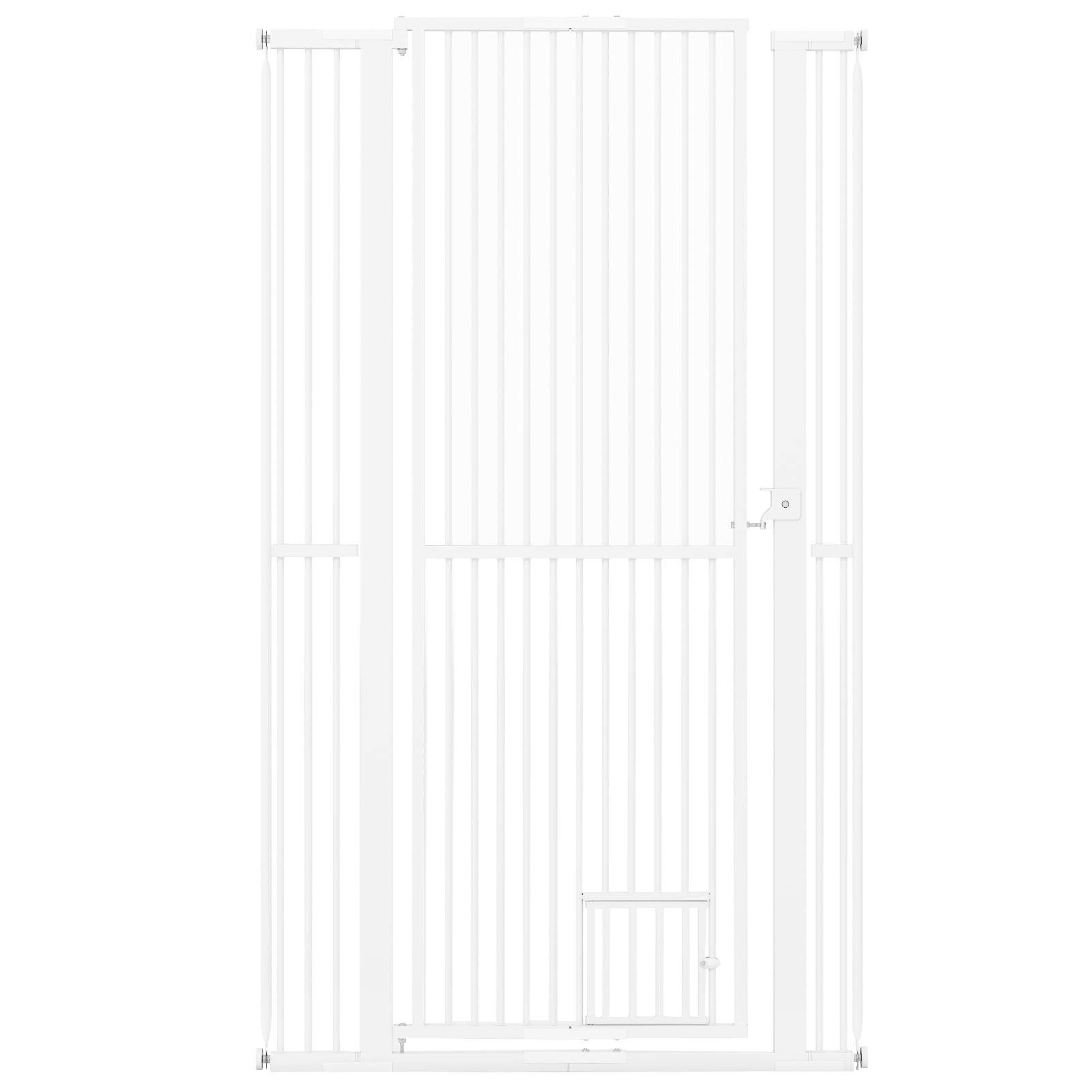 Extra hög husdjursgrind – justerbar bredd 77–104 cm, vit | Hem & Hobby | Pryloteket