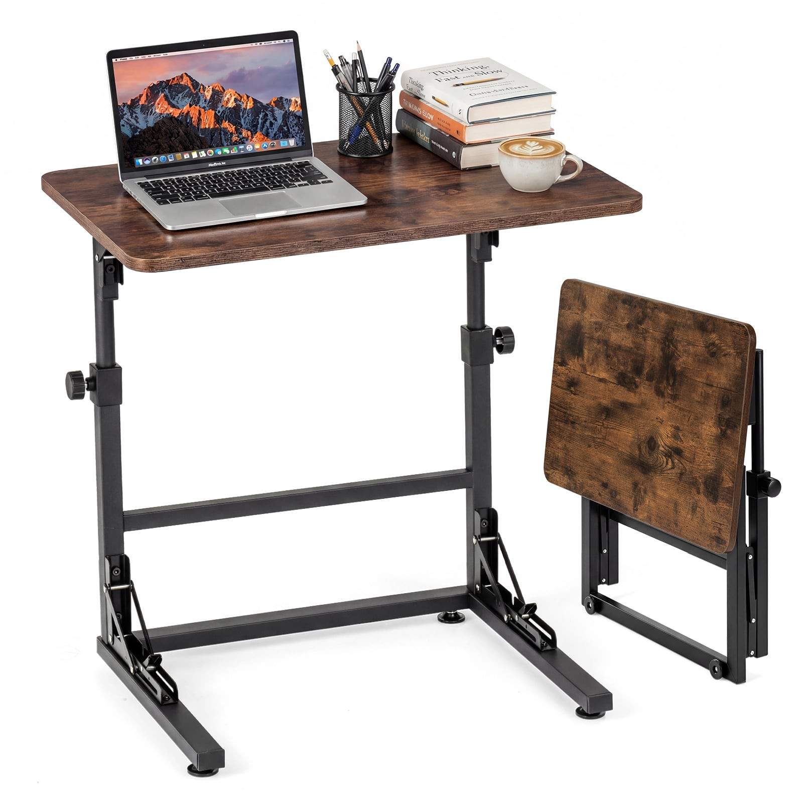 Justerbart C-formet sengebord – Sammenklappeligt og pladsbesparende