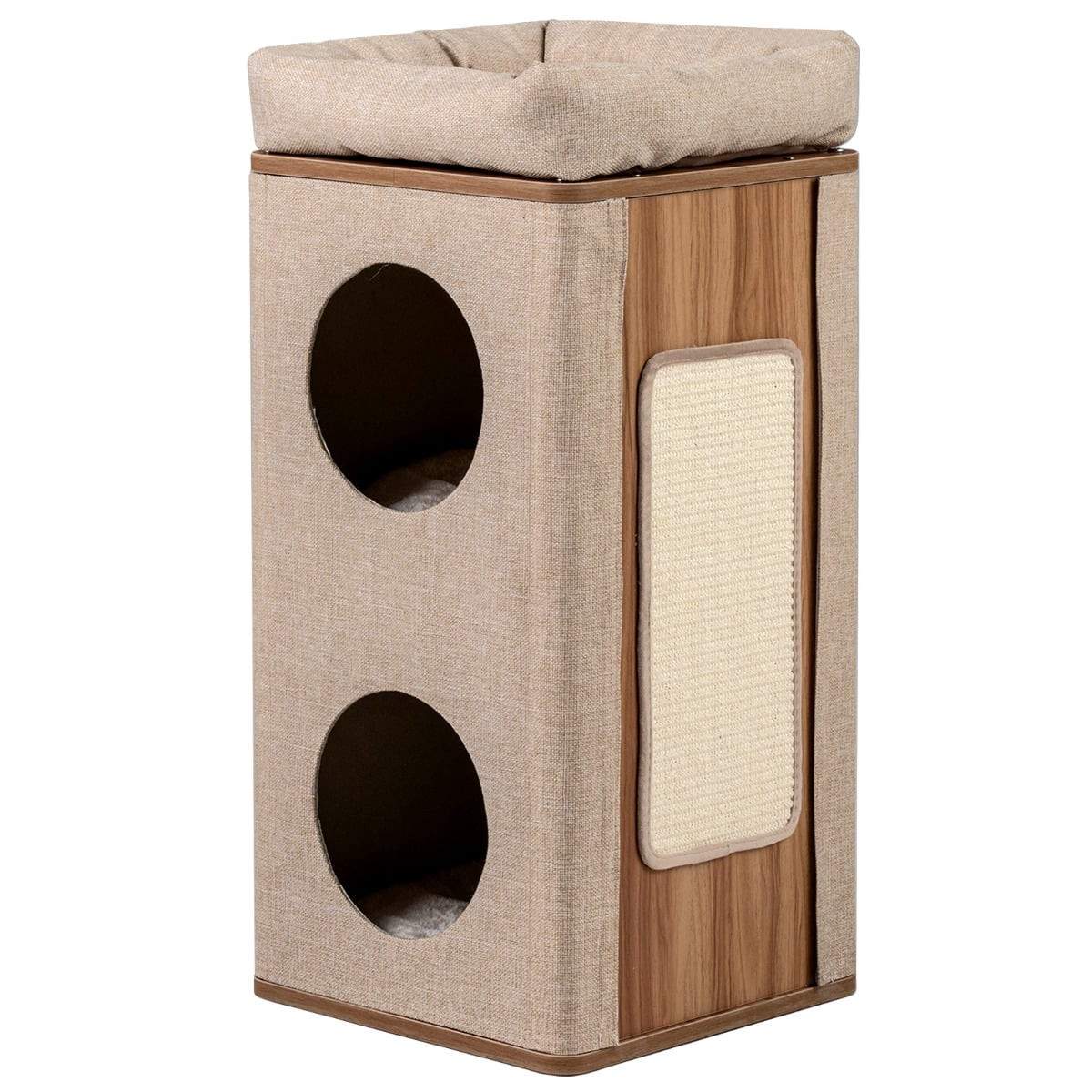 3-vånings katttorn med klösträd och kuddar | Hem & Hobby | Pryloteket