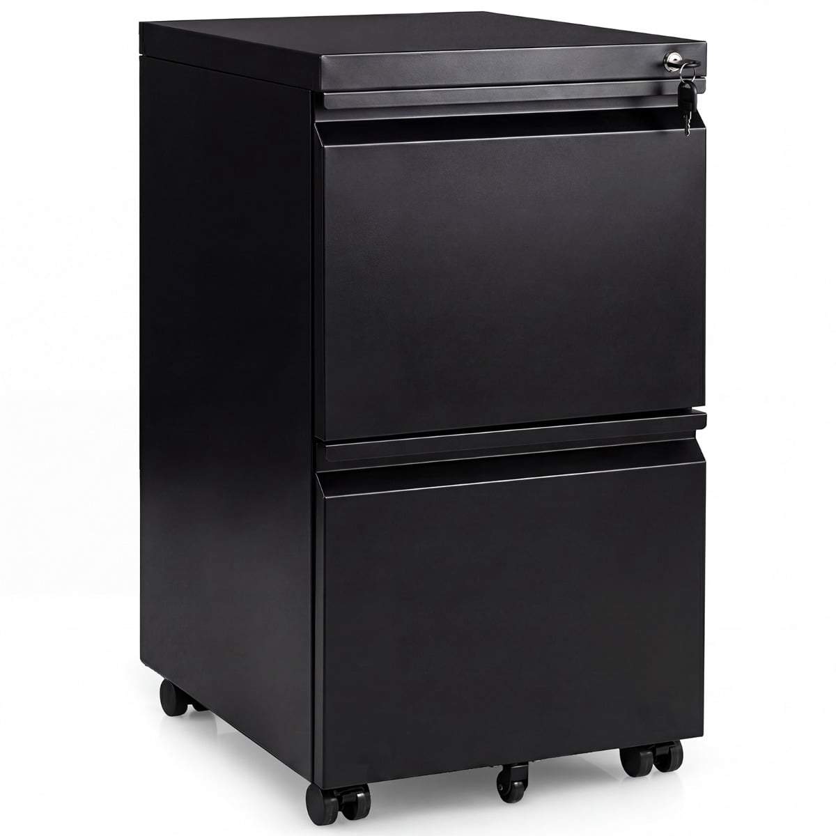 Mobilt arkivskåp i metall – 2 lådor, låsbart, svart | Hem & Hobby | Pryloteket