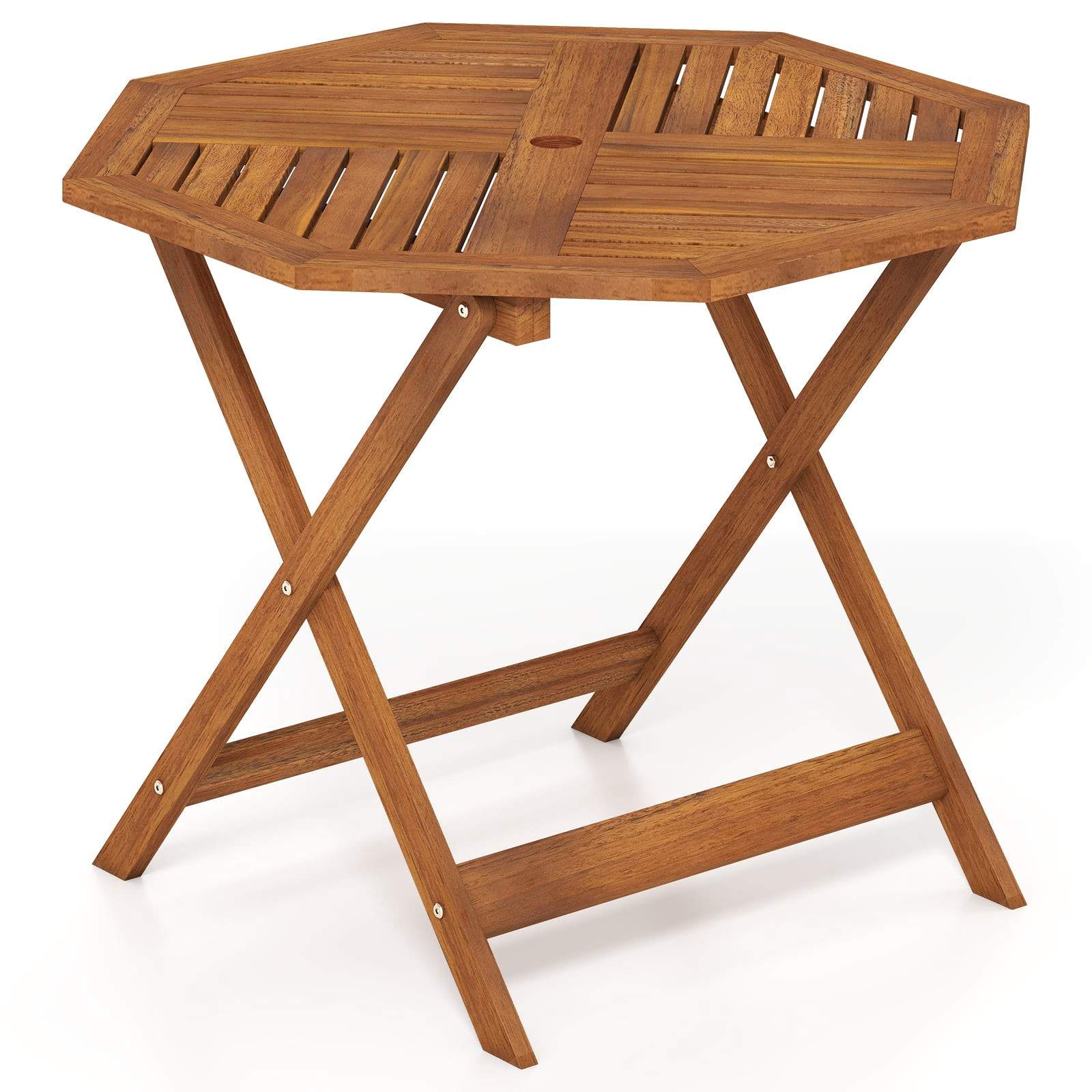 Åttkantigt träbord för utomhusbruk med parasollhål | Hem & Hobby | Pryloteket