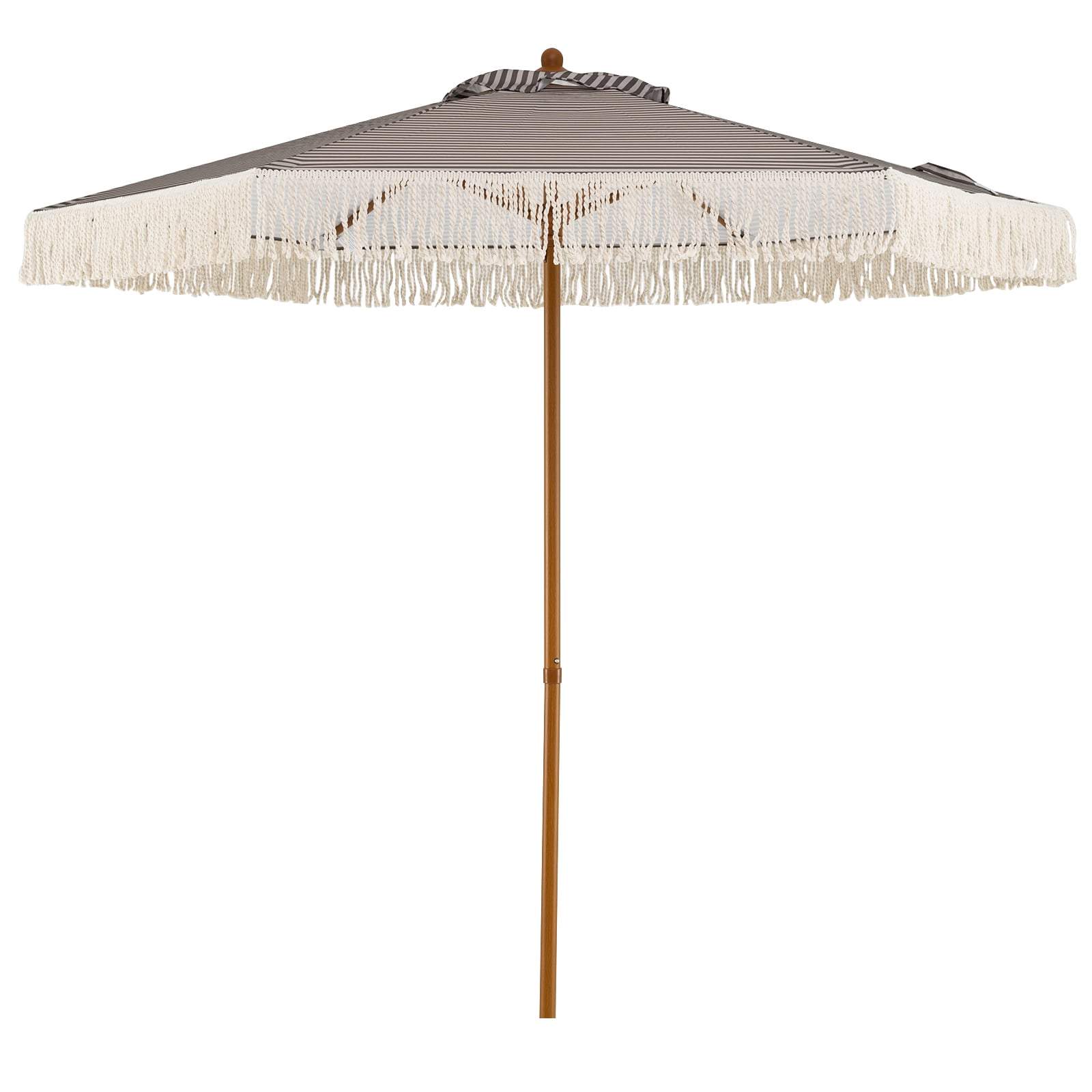 Grøn 2m terrasseparasol med frynser – Holdbar og stilfuld