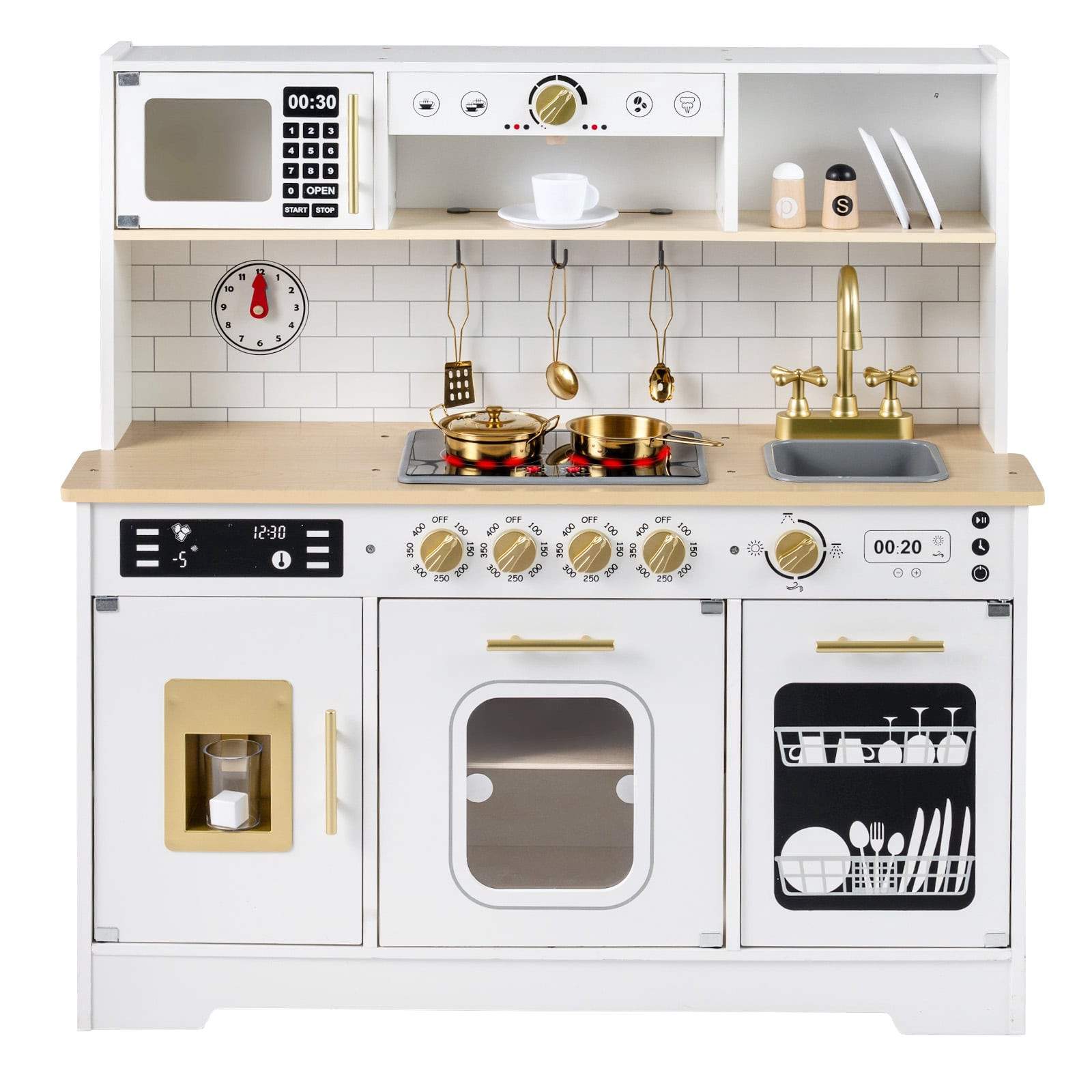 Trälekkök med ljus och ljud – Innehåller 14 tillbehör | Hem & Hobby | Pryloteket