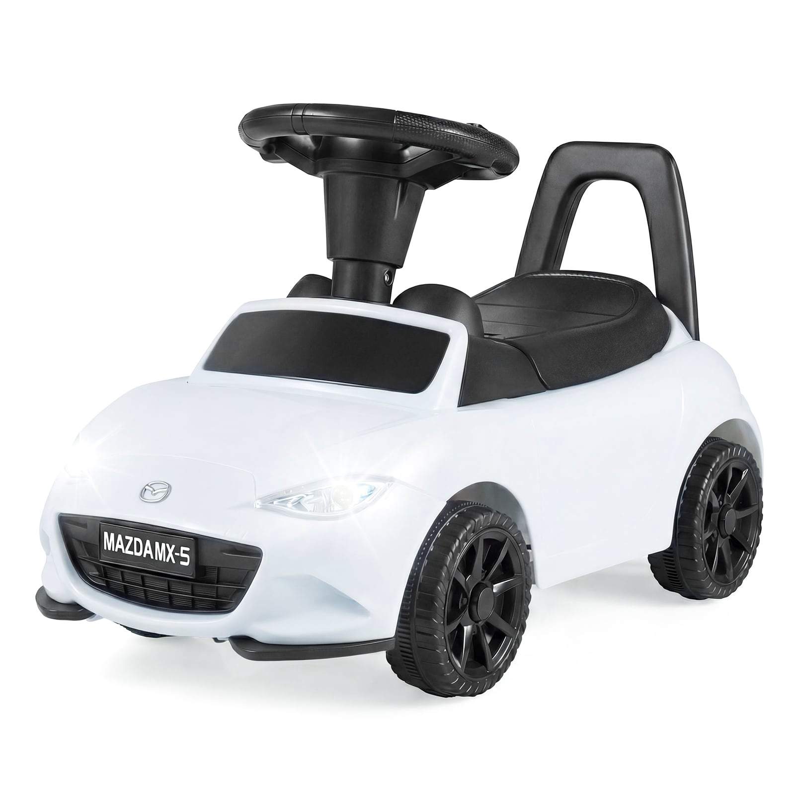 Kørevogn til småbørn med lys og opbevaring – hvid