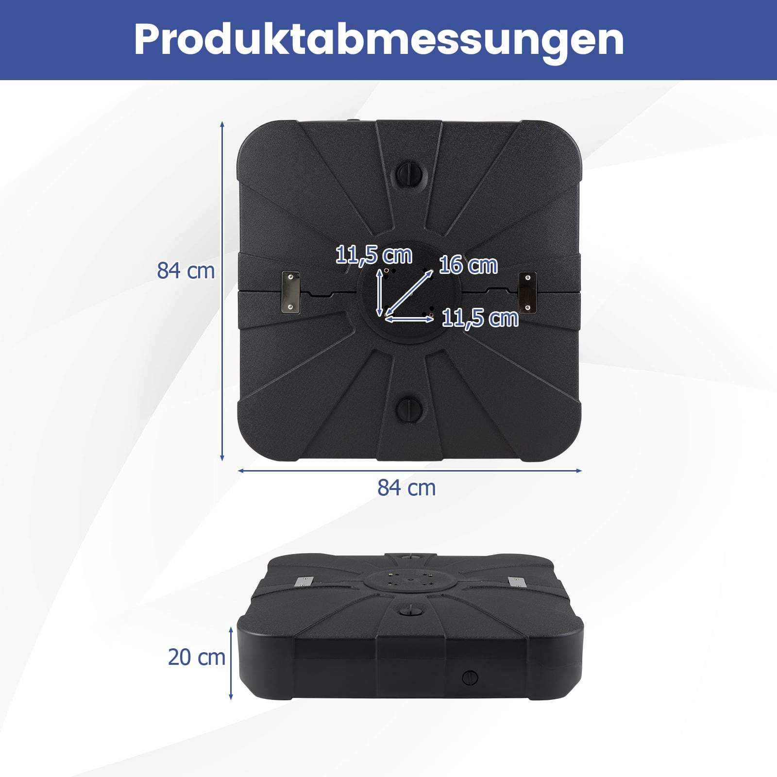 Kraftig paraplyfod med hjul – 130 kg kapacitet