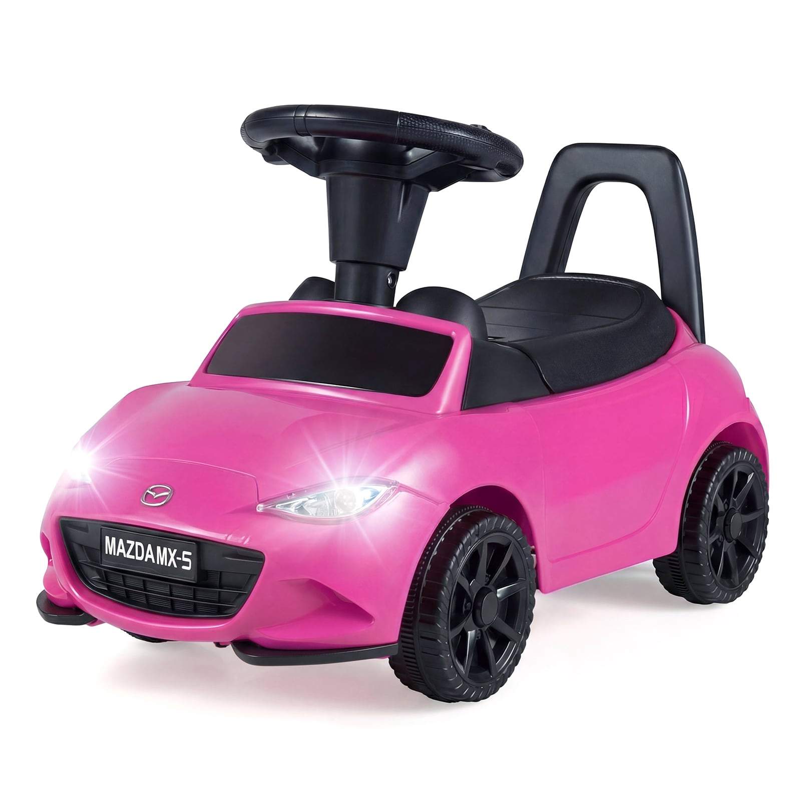 Kørevogn til småbørn med lys og opbevaring – lyserød