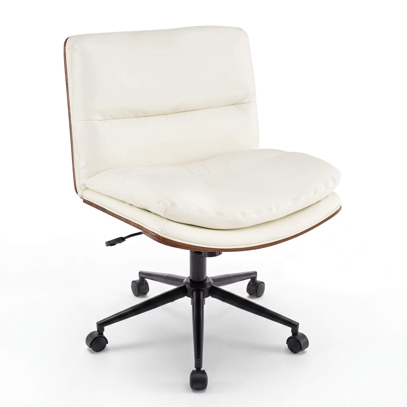 Hvid ergonomisk kontorstol – justerbar, uden armlæn