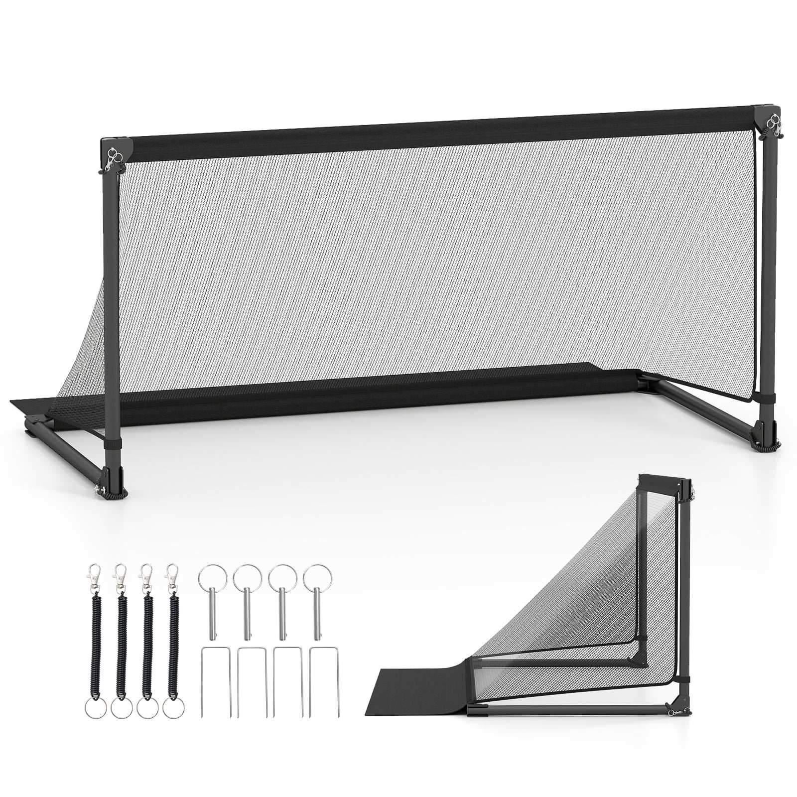 Sammenklappeligt fodboldmål – metalramme, vejrbestandigt net, 150x71x76cm