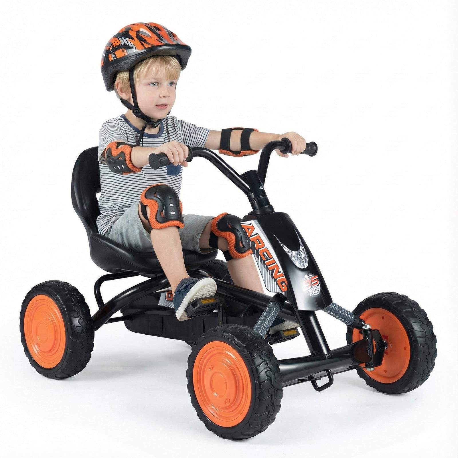 Børne-gokart med pedaler – justerbart sæde, frem og tilbage