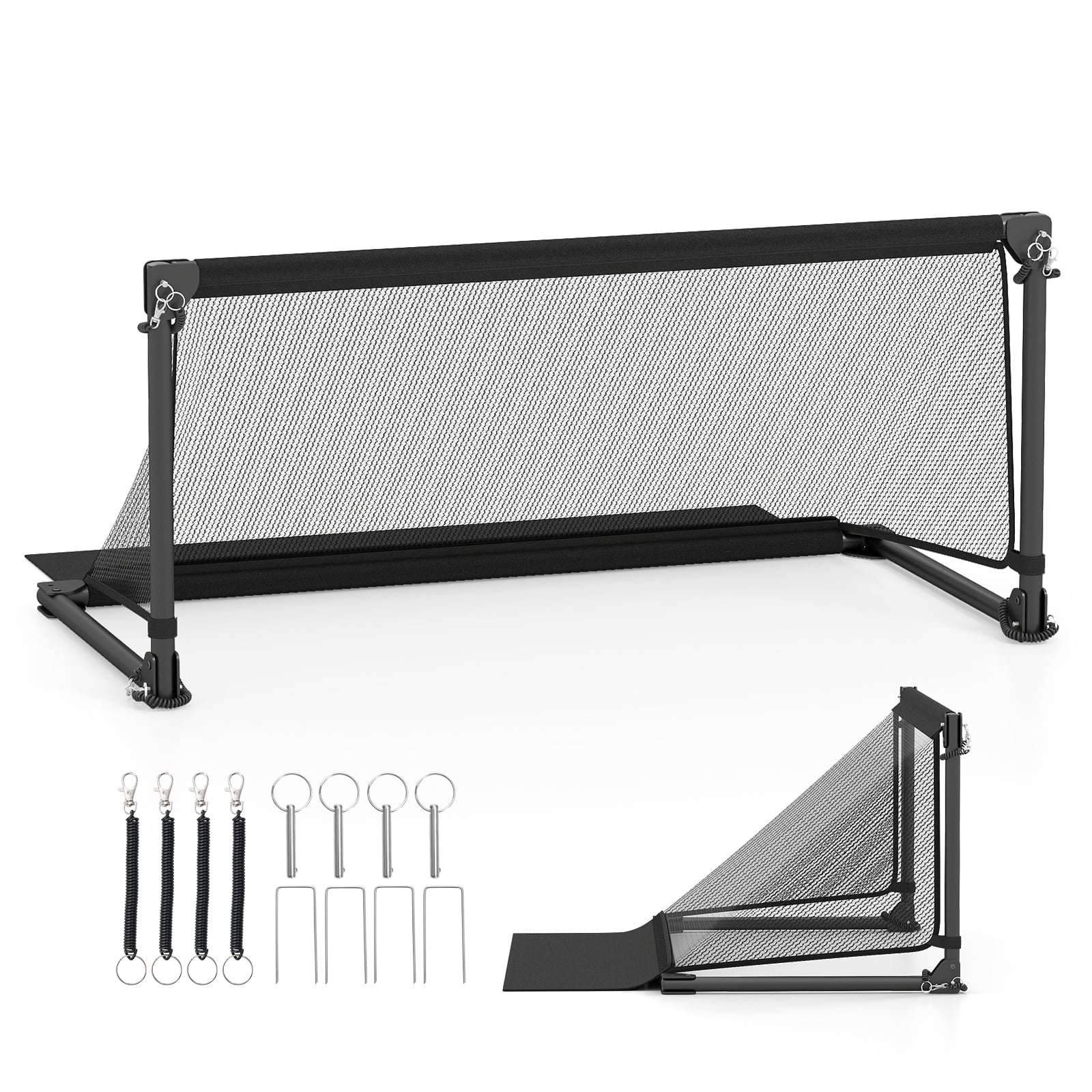 Sammenklappeligt fodboldmål – metalramme, 100x50x47cm, sort