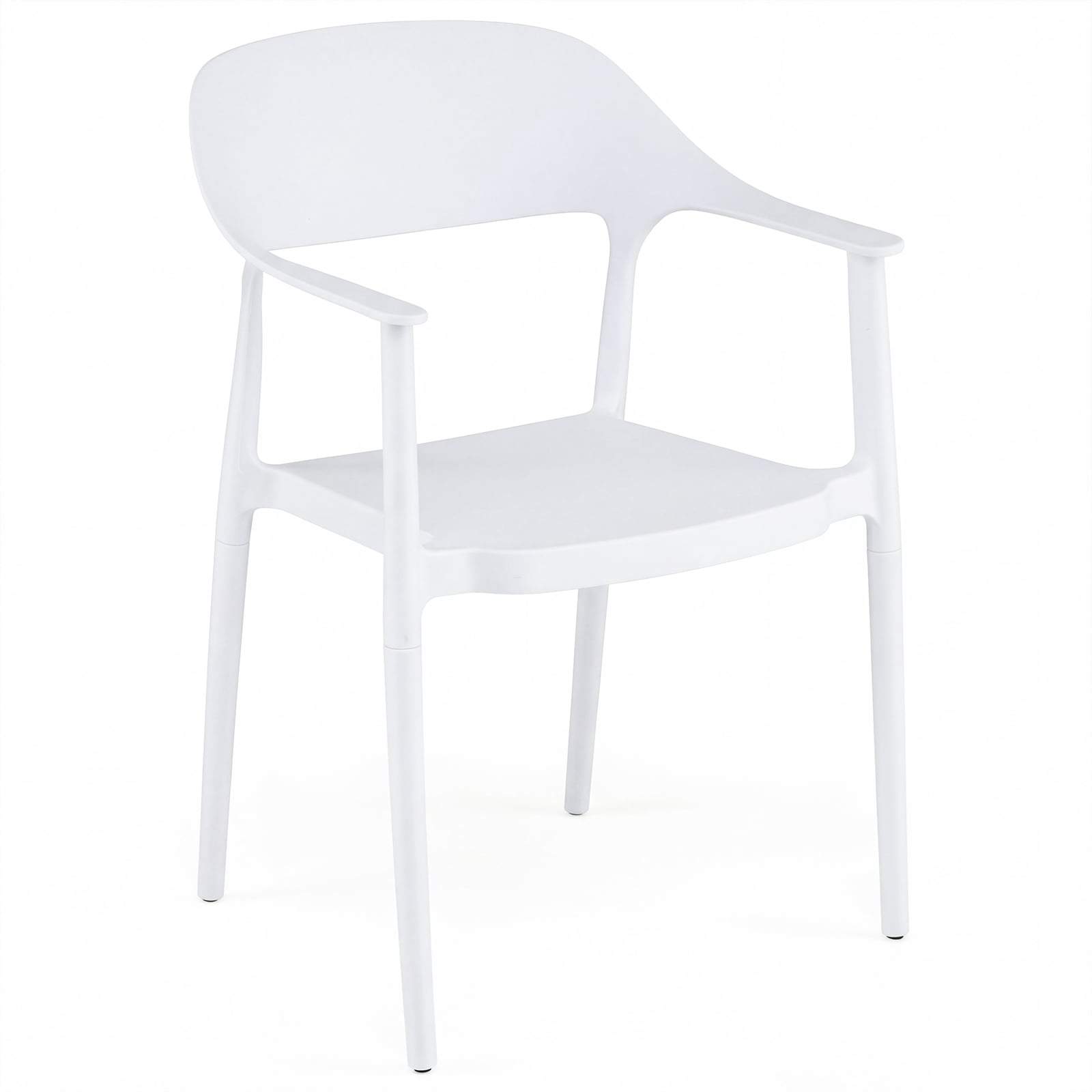 Stapelbar vit matstol – Ergonomisk, väderbeständig PP | Hem & Hobby | Pryloteket