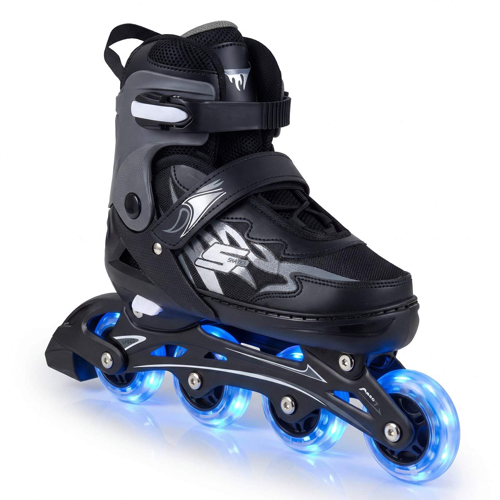 Justerbara barnrullskridskor med lysande hjul, grå | Hem & Hobby | Pryloteket