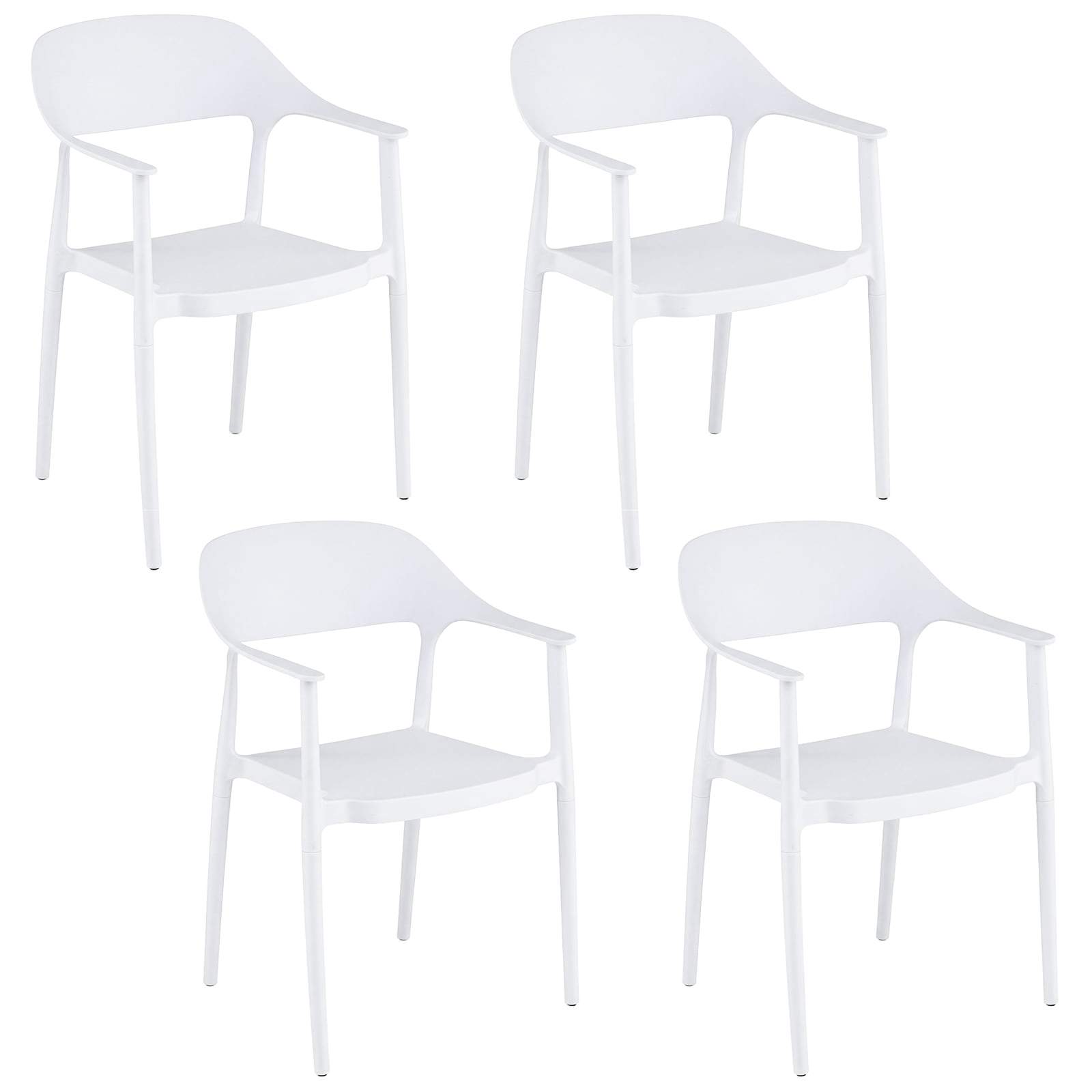 Stabelbare hvide spisestole sæt med 4 – Ergonomiske og holdbare