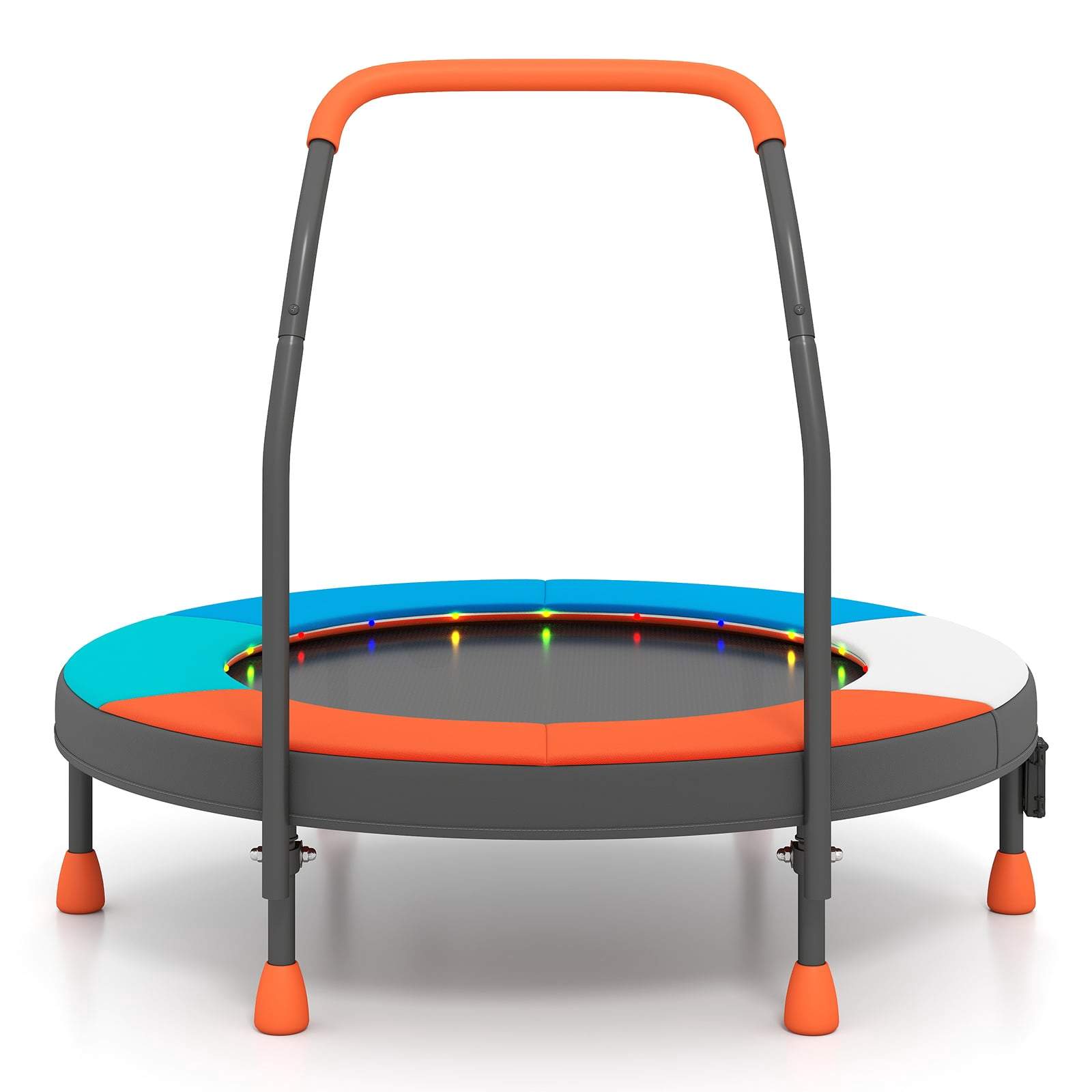 Mini-trampolin til børn med LED-lys – 90 cm, sikker og foldbar