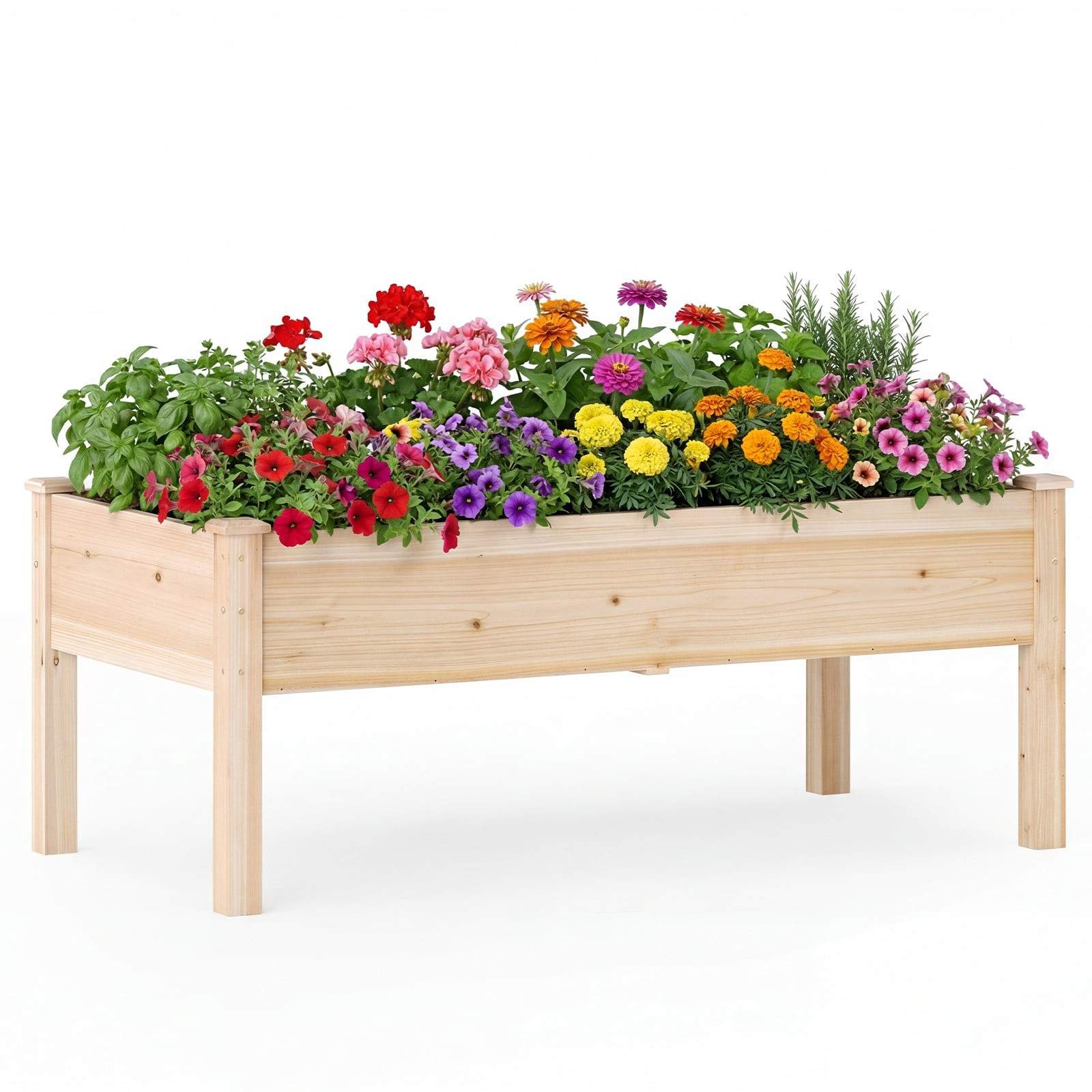 Højbed i træ med dræning – 122 x 62 cm