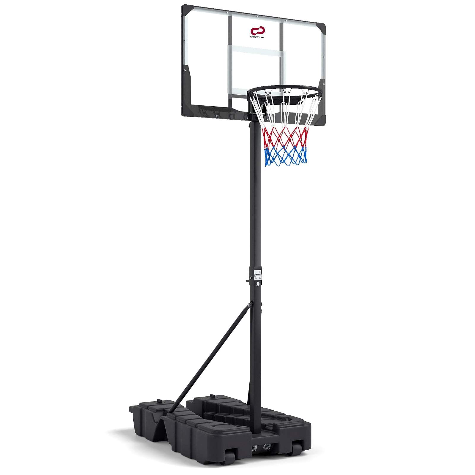 Justerbar basketballkurv med hjul og opbevaring
