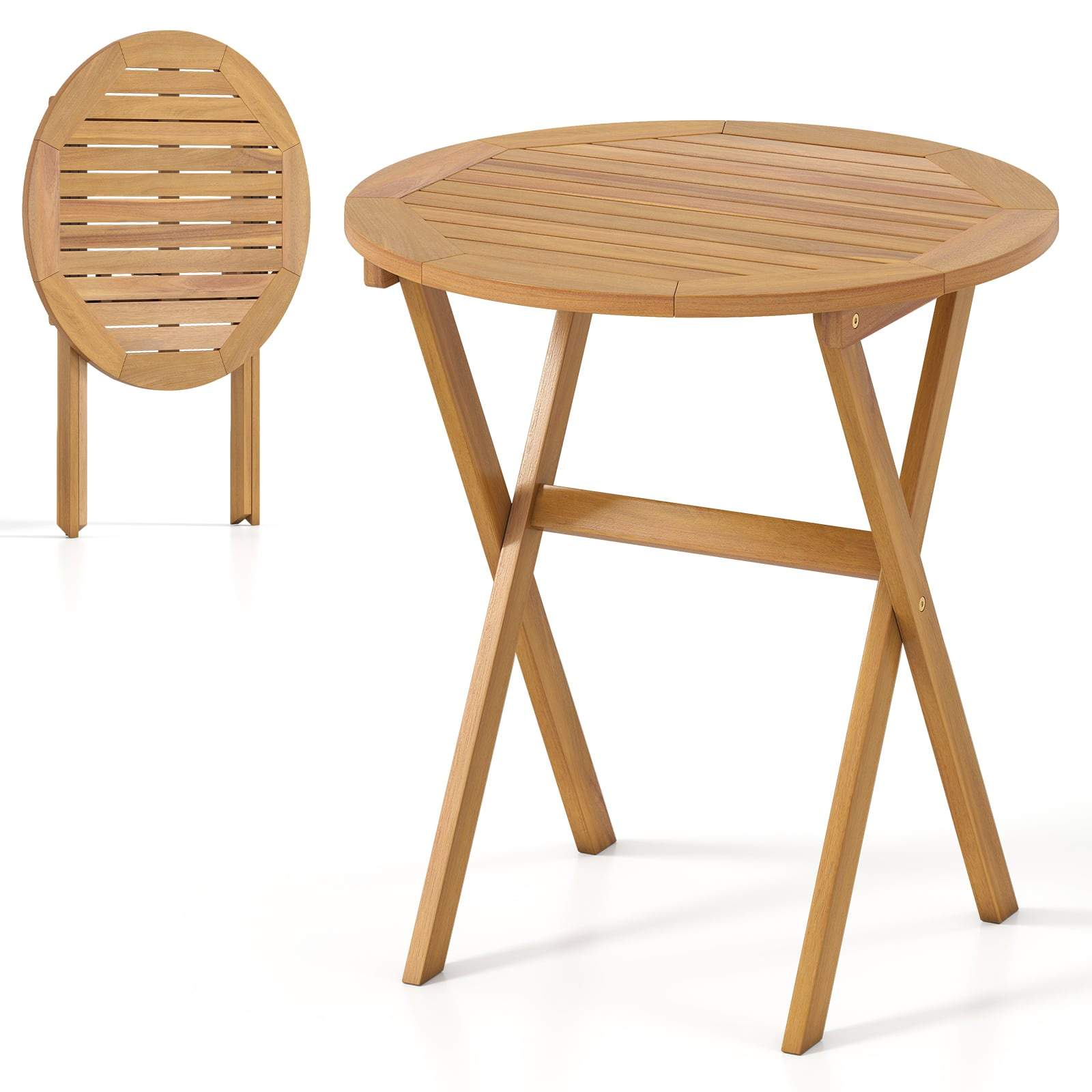 Hopfällbart trädgårdsbord i akaciaträ – runt, 67 cm | Hem & Hobby | Pryloteket