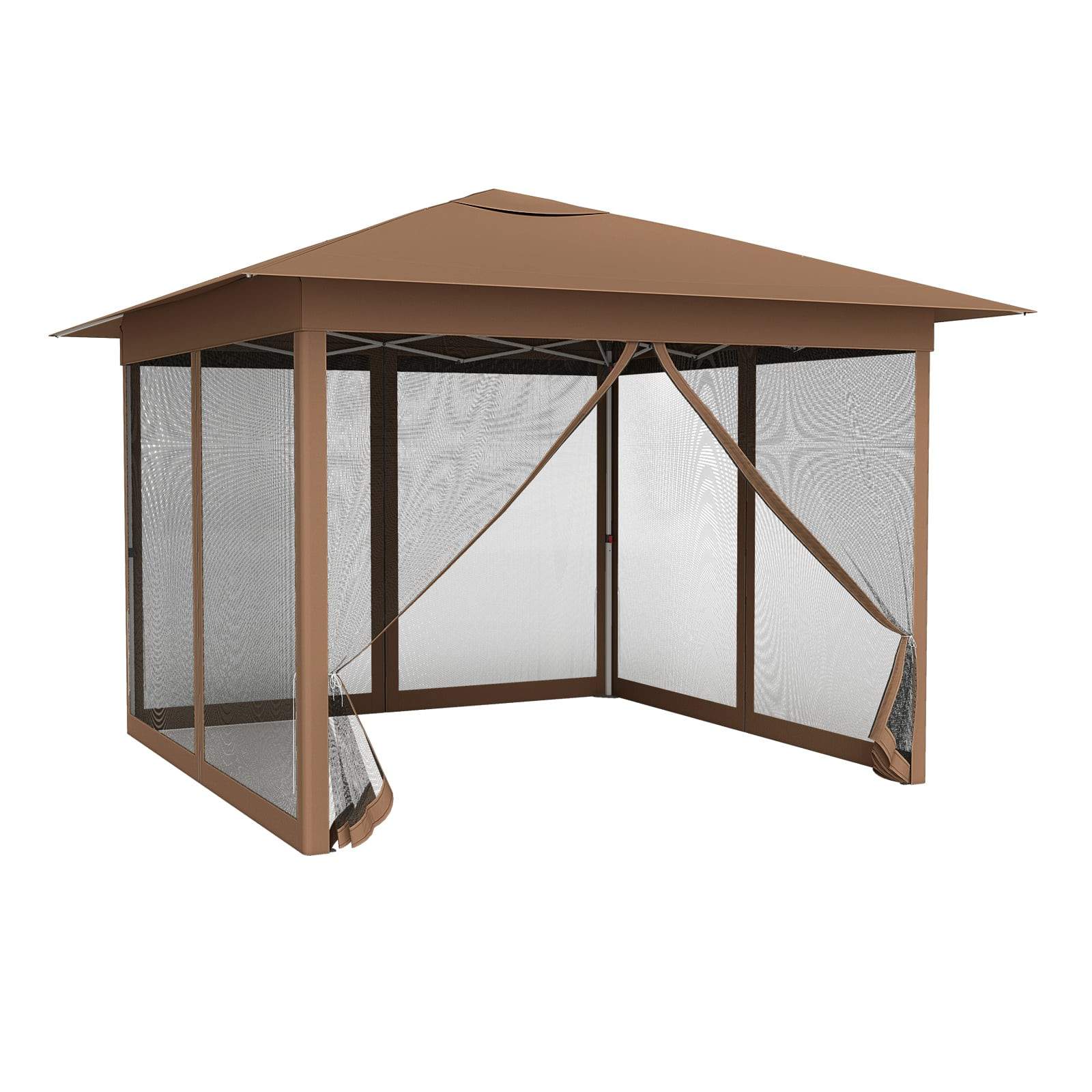 Pop-up-pavillon 3,5x3,5m med myggenet og dobbelttag