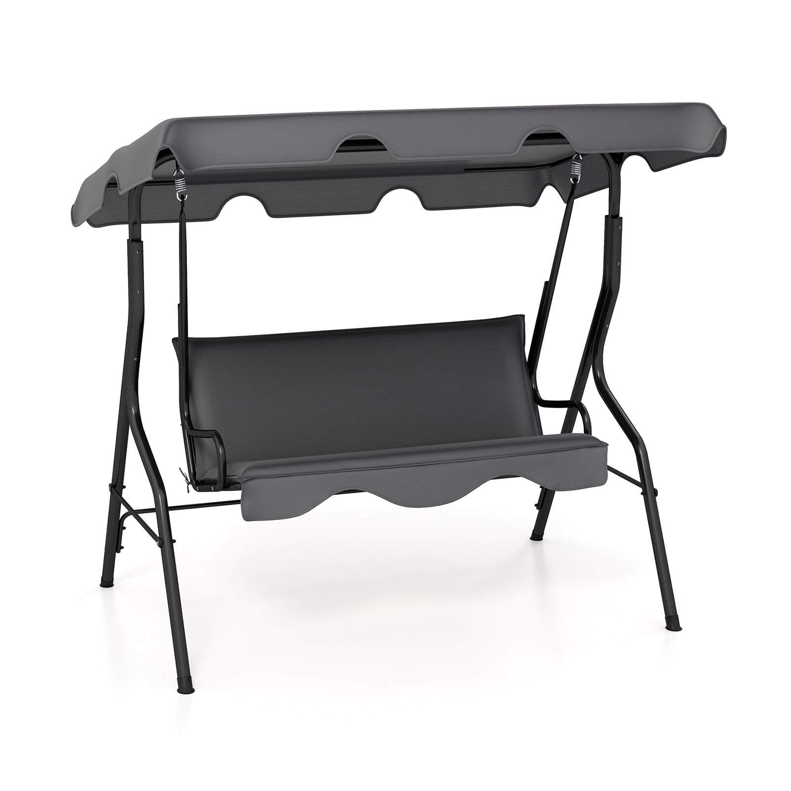 3-personers havegynge med justerbar baldakin – grå