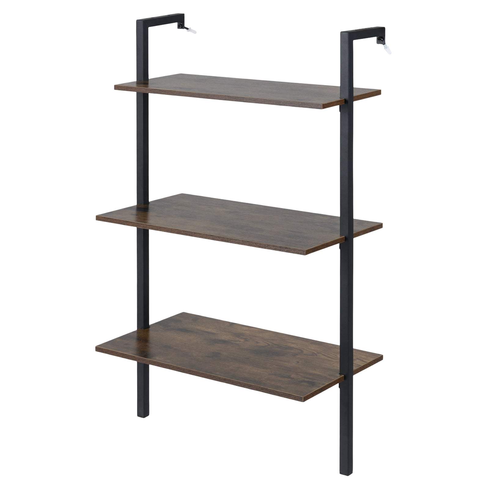 3-lags vægreol – metalramme, rustik brun