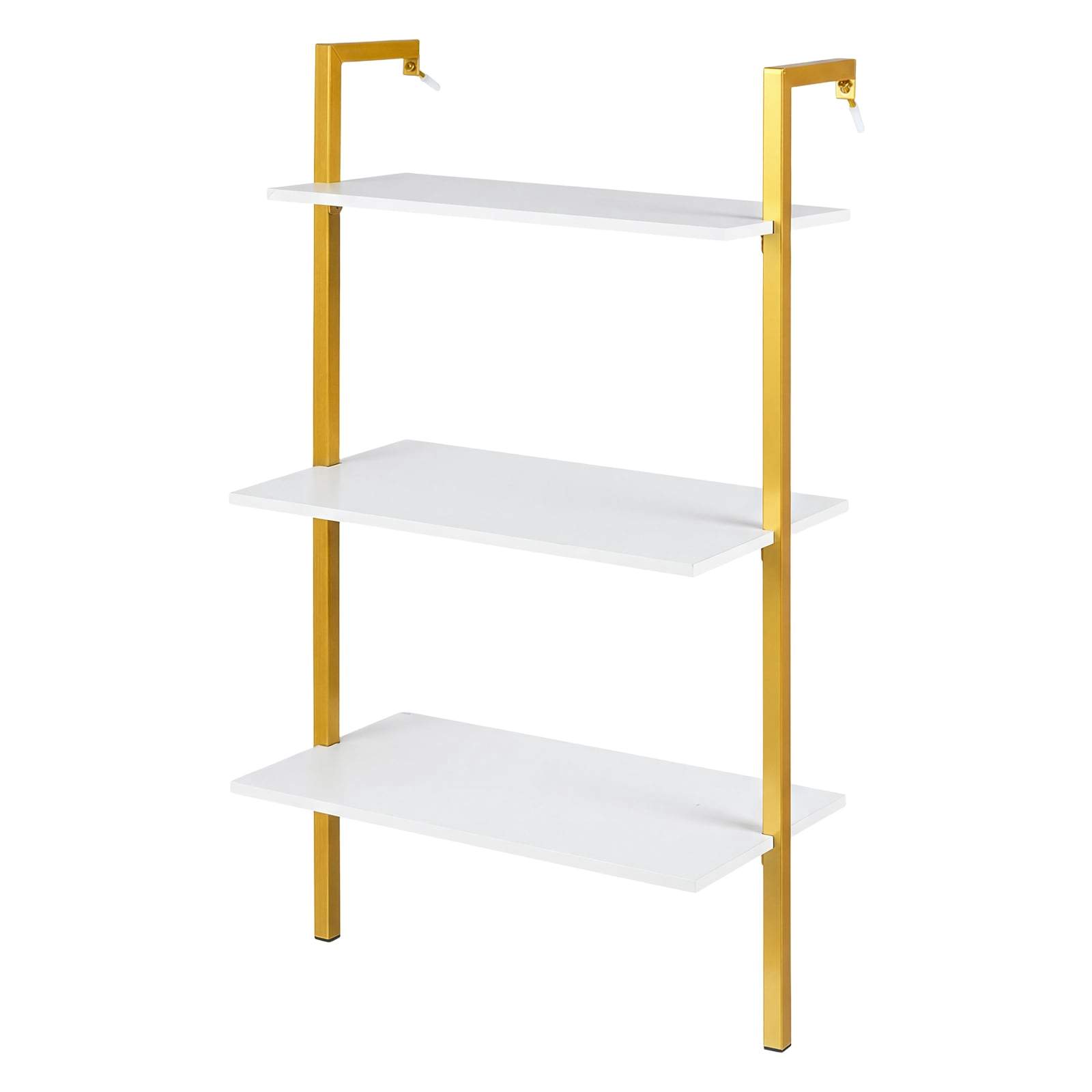 Vægmonteret 3-lags hylde – metalramme, hvid
