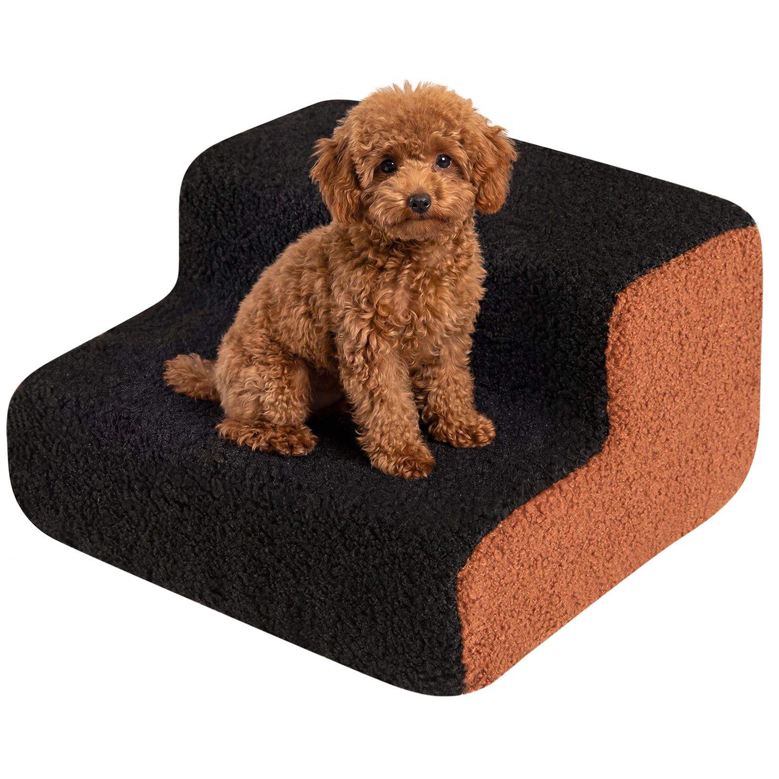 2-trins rampe til kæledyr – skum, skridsikkert, vaskbart betræk