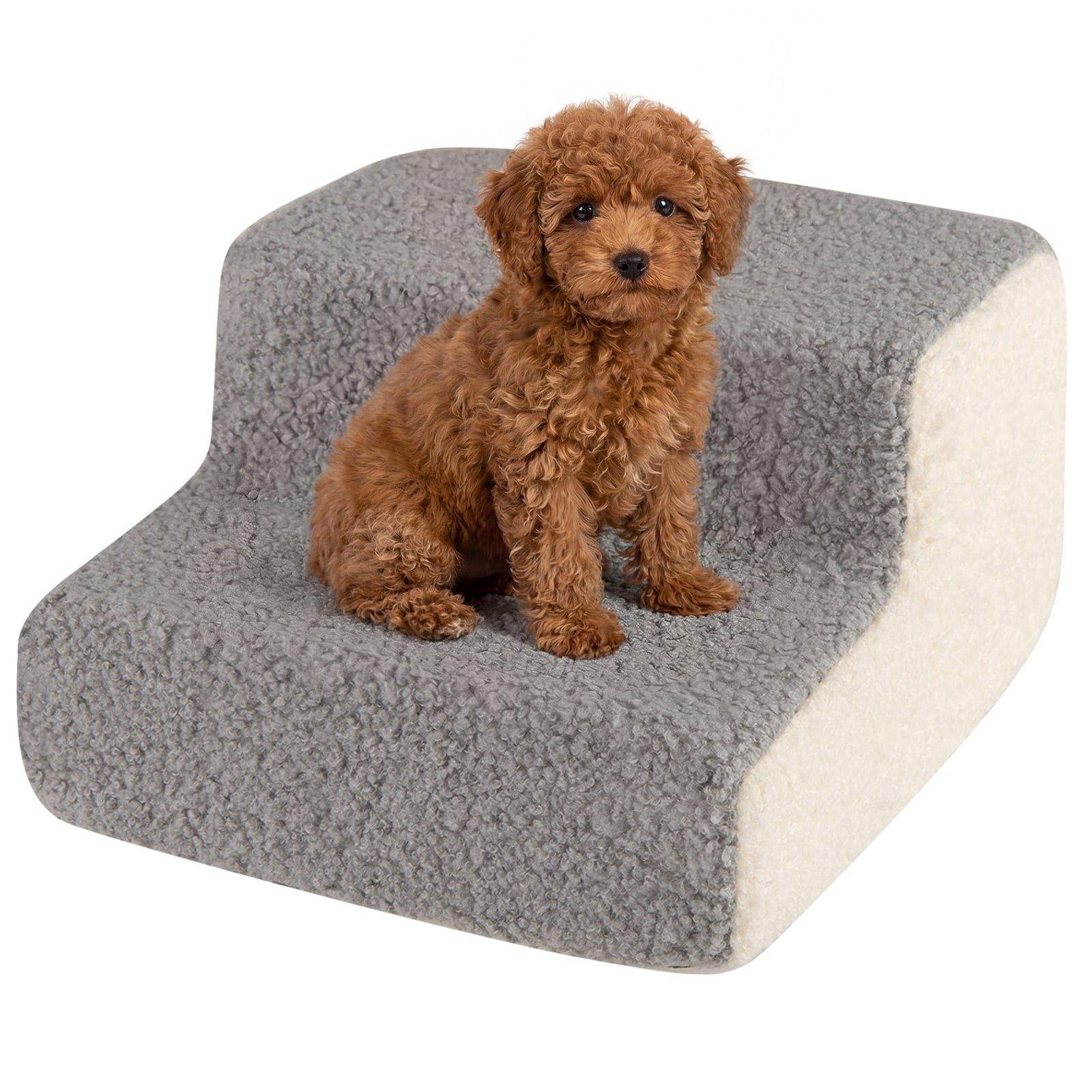 2-trins rampe til kæledyr – skum, vaskbart betræk, skridsikker