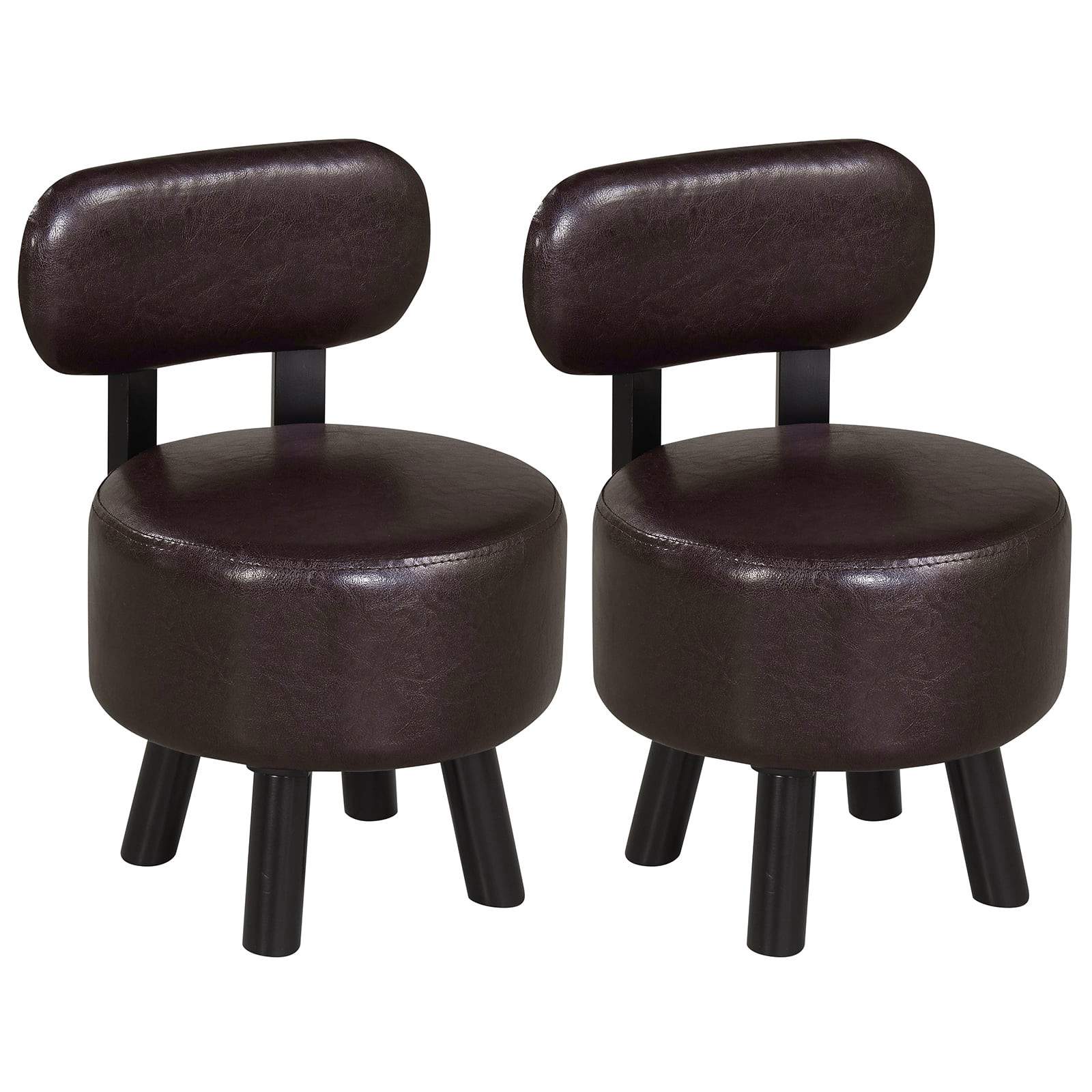 Bruna pallar i konstläder med ryggstöd – set om 2 | Hem & Hobby | Pryloteket