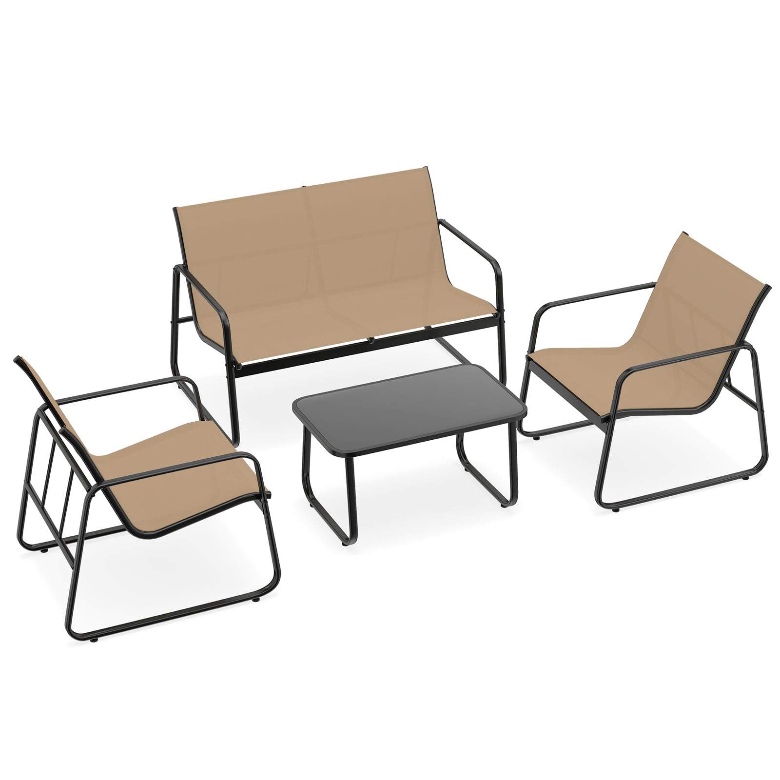 4-delat utemöblerset med soffbord i glas | Hem & Hobby | Pryloteket