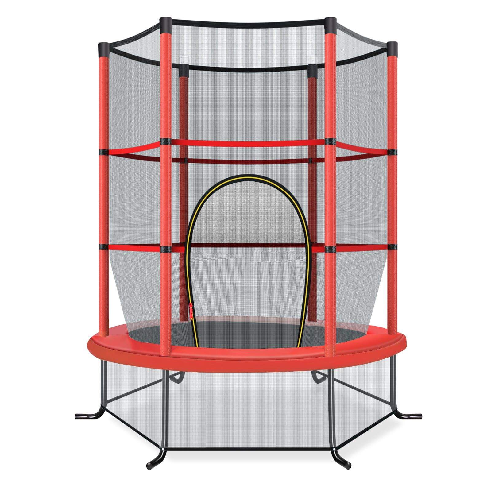 Barnstudsmatta med säkerhetsnät – 165 cm, röd, 135 kg kapacitet | Hem & Hobby | Pryloteket