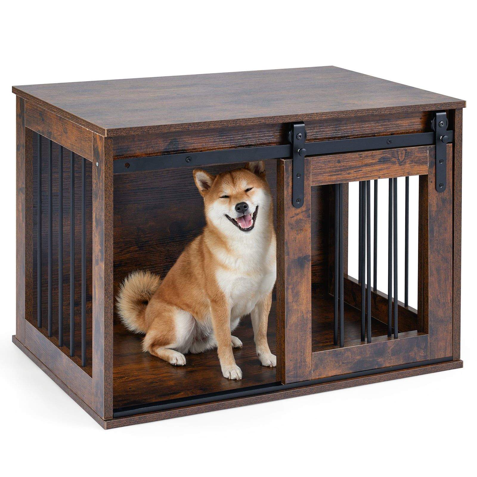 Hundeburbord i ladestil – 80 cm, rustik brun
