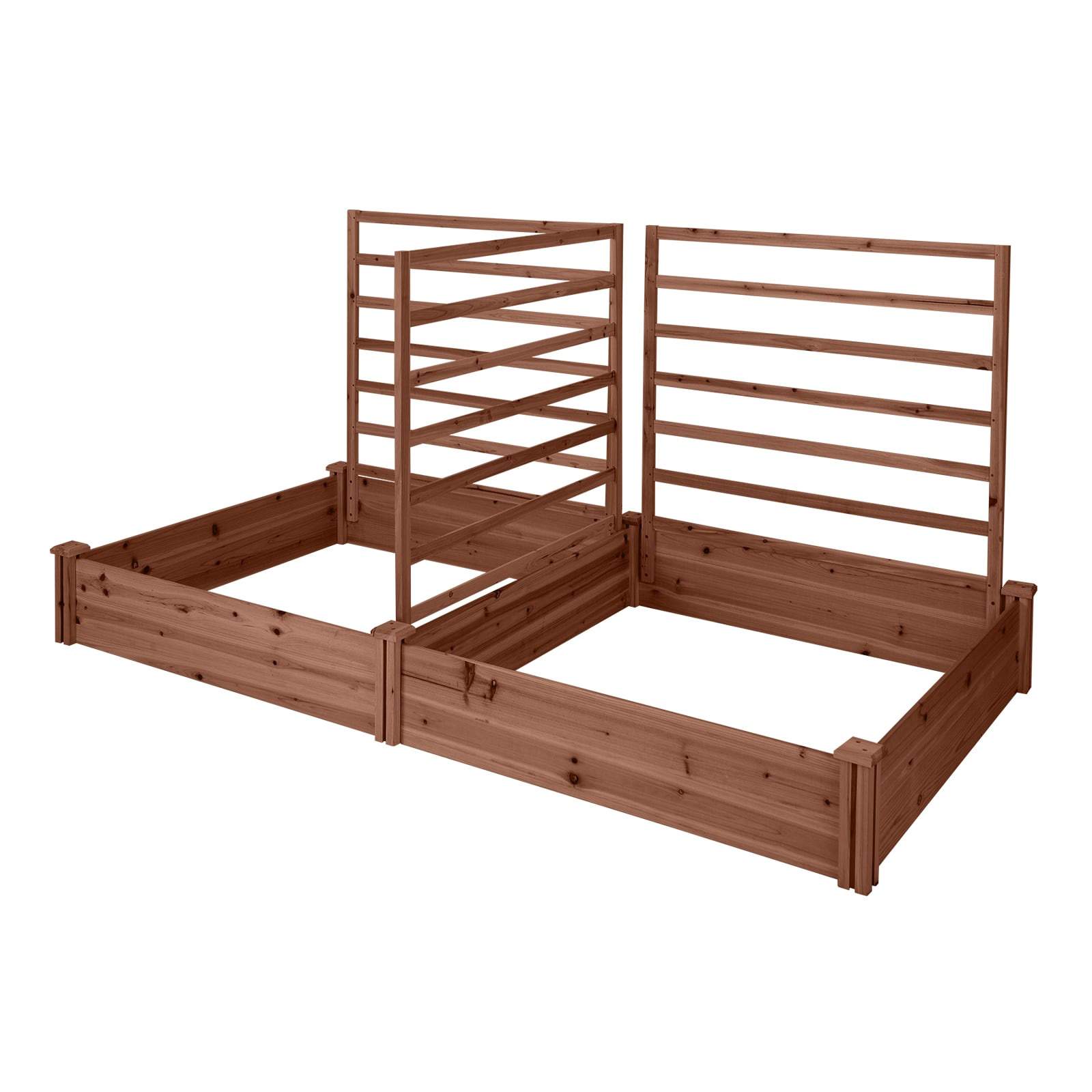 Upphöjd trädgårdsbädd med spaljé – slitstarkt granträ, 222x114x110 cm | Hem & Hobby | Pryloteket