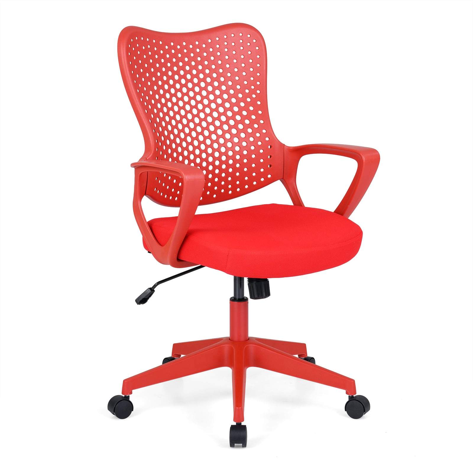 Ergonomisk kontorsstol, justerbar rygg i nät, röd | Hem & Hobby | Pryloteket