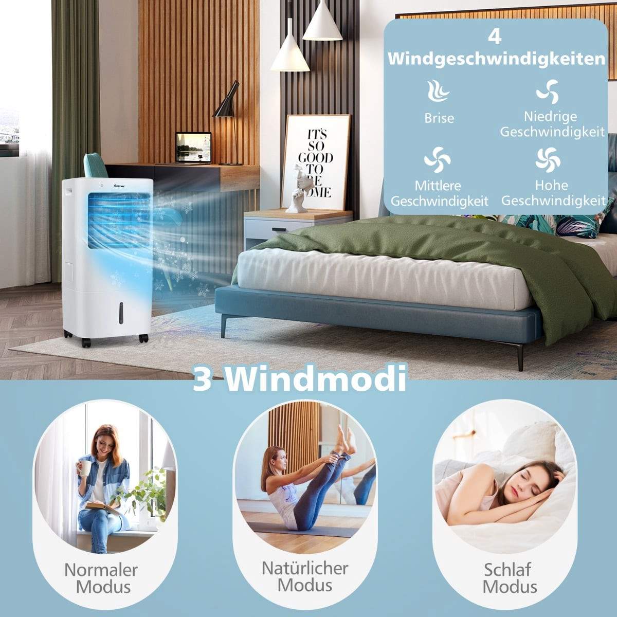 Evaporativ luftkylare – 3-i-1, 20 liters tank, tyst timer | Hem & Hobby | Pryloteket