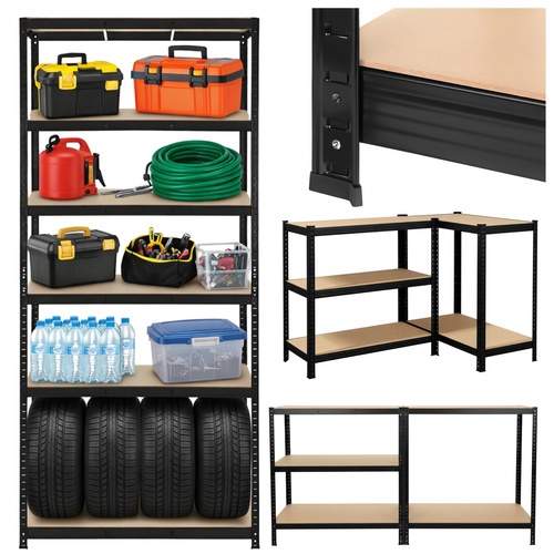 Stålförvaringsställ – 5 hyllor, 1000 kg kapacitet, svart | Hem & Hobby | Pryloteket