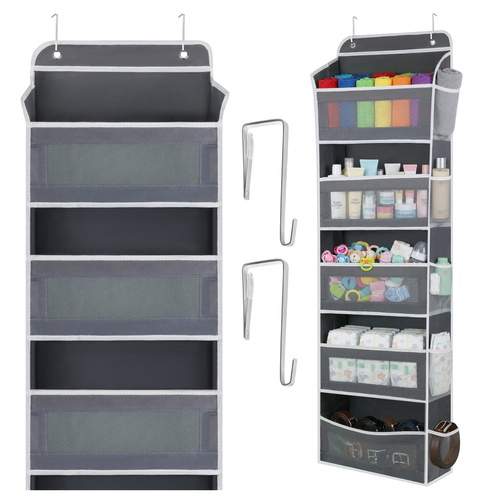 Hängande dörrorganisatör – 5 hyllor, krokar i rostfritt stål | Hem & Hobby | Pryloteket
