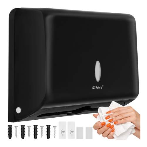 Vægmonteret sort papirhåndklædedispenser – ABS, 27 cm