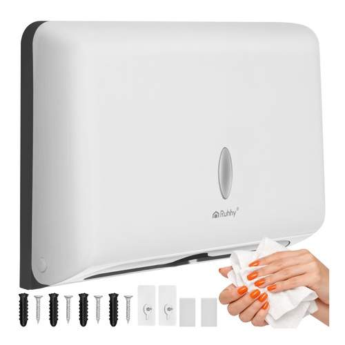 Väggmonterad vit pappershandduksdispenser – ABS, 27 cm | Hem & Hobby | Pryloteket