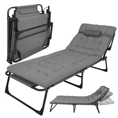 Hopfällbar trädgårdslounge med dyna – justerbar, 192 cm | Hem & Hobby | Pryloteket