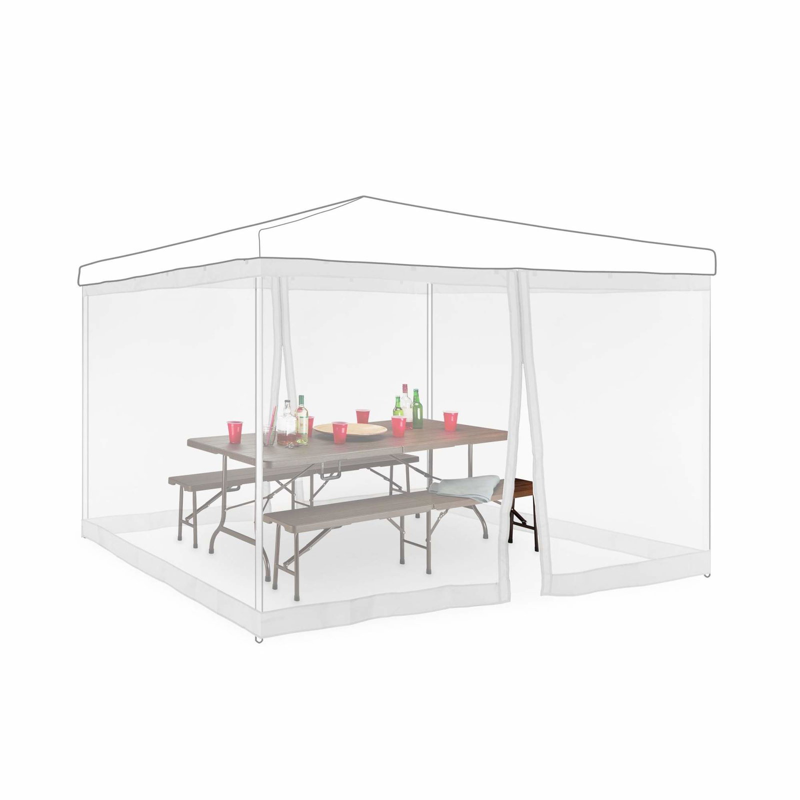 Myggenet til 3x3m Pavillon Hvid