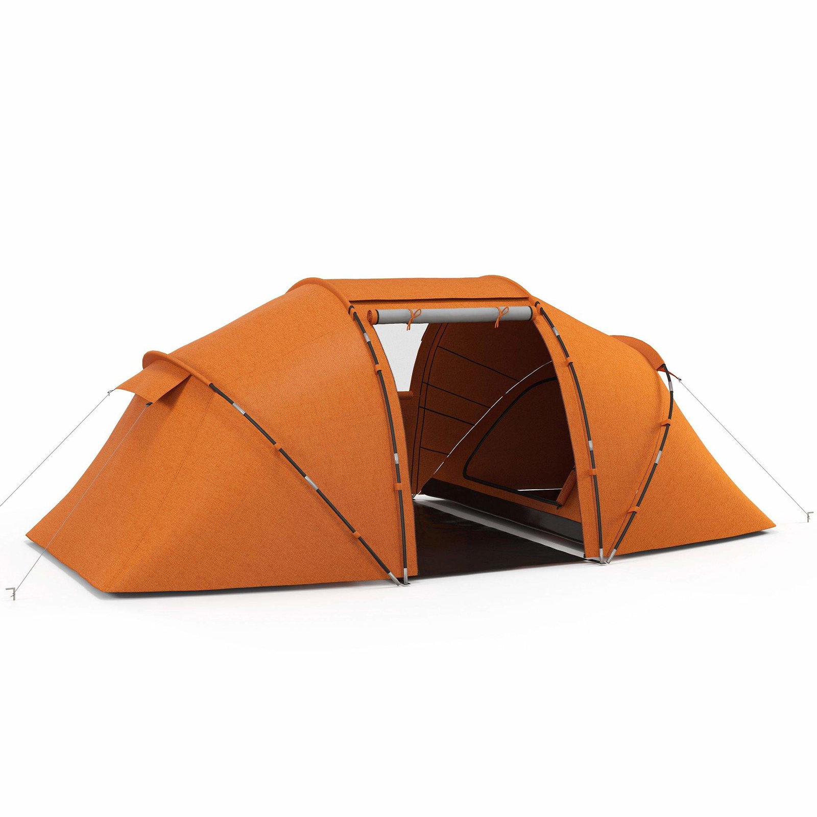 Tunneltält för 4–6 personer – Vattentätt, dubbla hytter, orange | Hem & Hobby | Pryloteket