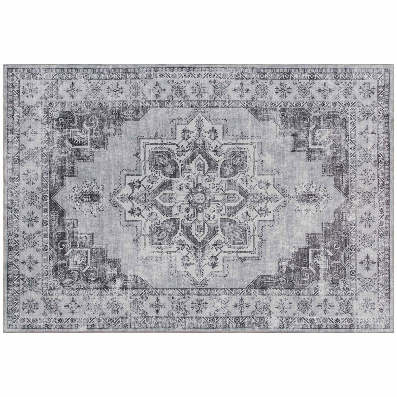 Maskinvaskbart skridsikkert flanneltæppe, 230x160cm, grå