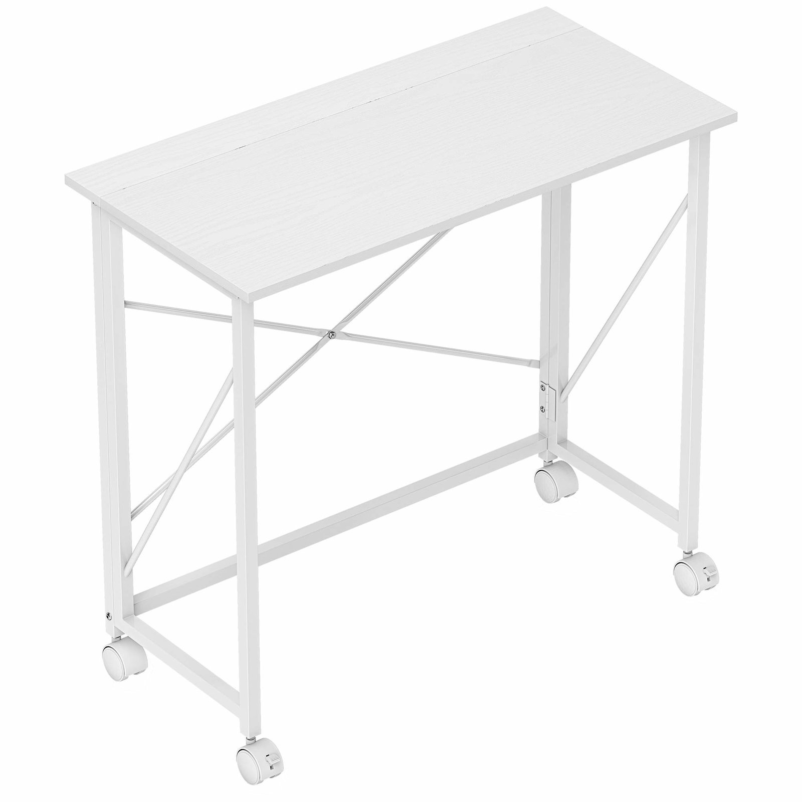 Hopfällbart skrivbord med hjul – kompakt, mobilt, vitt 80x40 cm | Hem & Hobby | Pryloteket