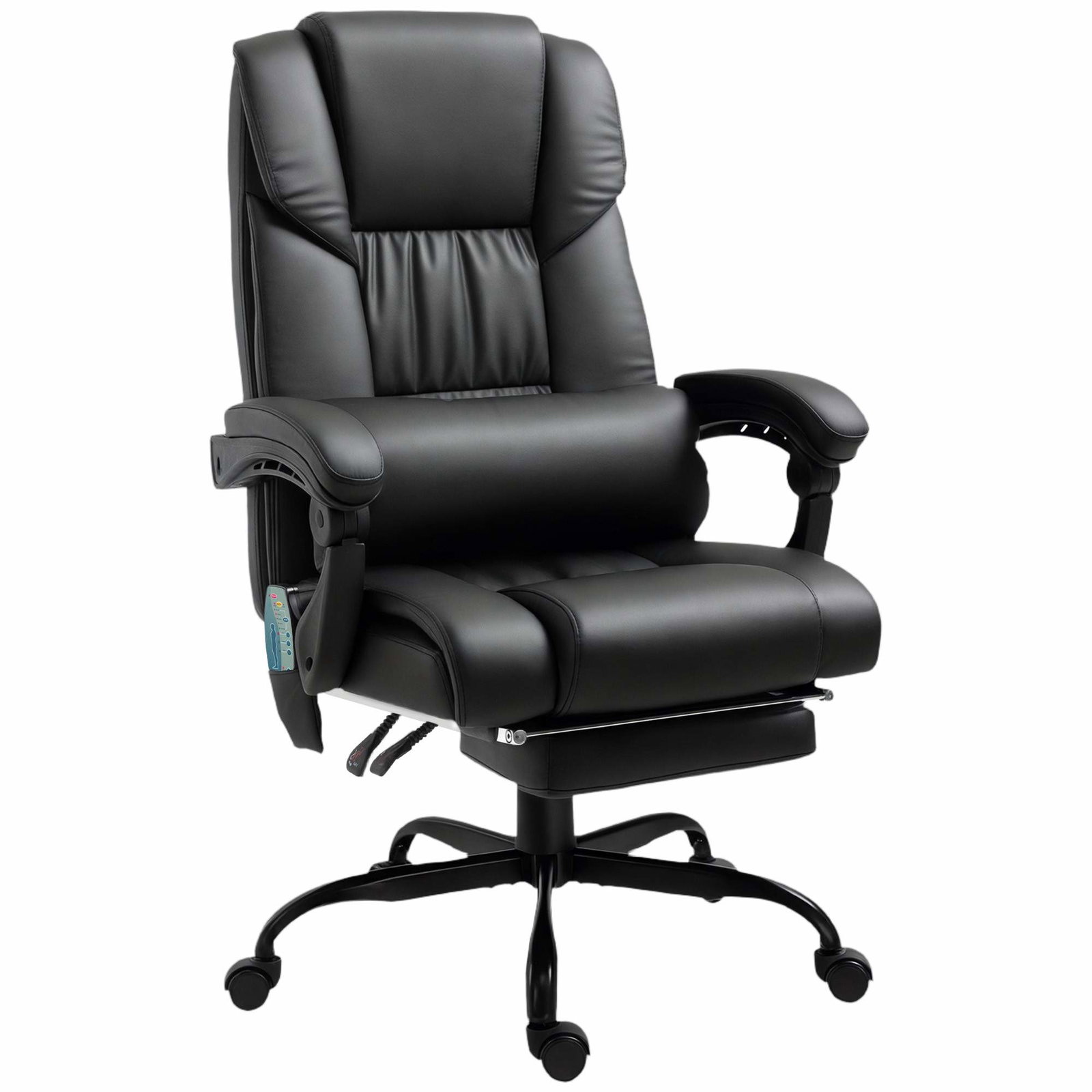 Ergonomisk kontorsstol med massage och fotstöd, svart | Hem & Hobby | Pryloteket