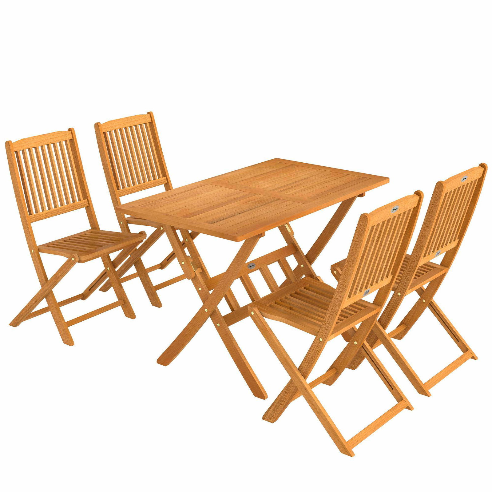 5-delat hopfällbart uteplatsset – akaciaträ, ribbor | Hem & Hobby | Pryloteket